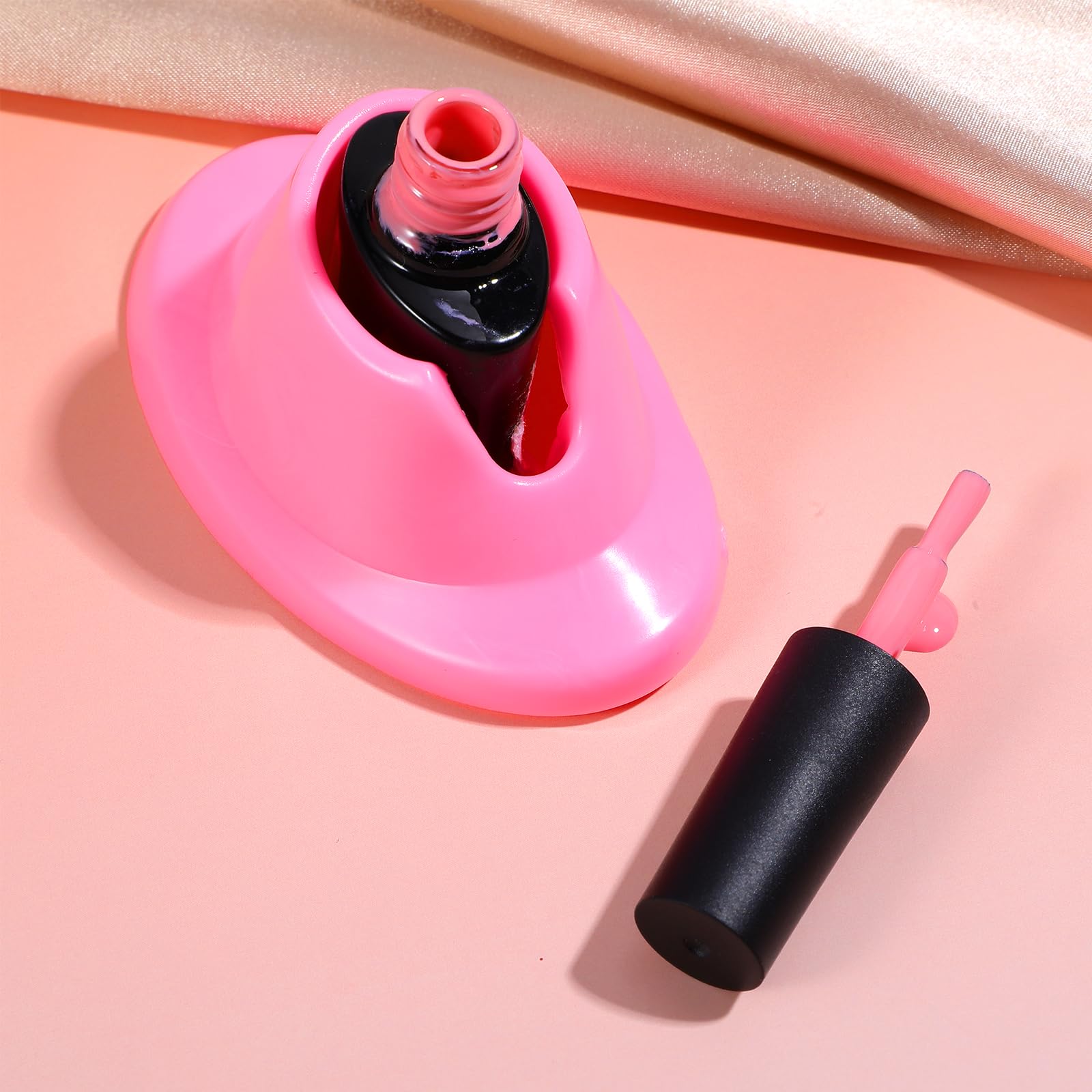 Gjinxi 4PCS Soft Rubber Nail Polish Bottle Holder, Nail Polishes Stand, Anti-spill Bottle Stand, Painting Manicure Display Tools