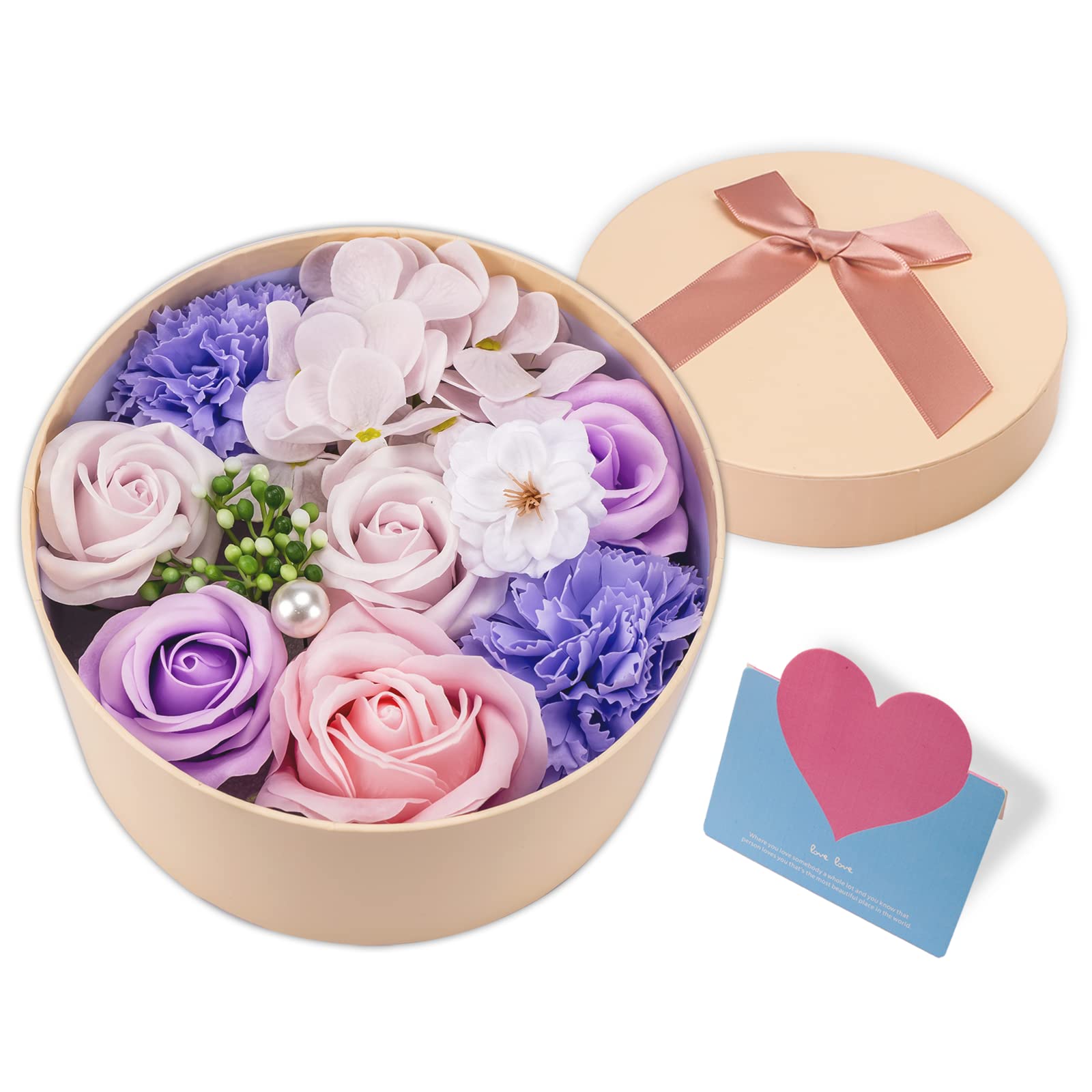 Bath Soap - Rose Flower Floral Scented Rose Soap Petals Body Soap In Flower Box, Bath Soap For Women Plant Essential Oil Flower