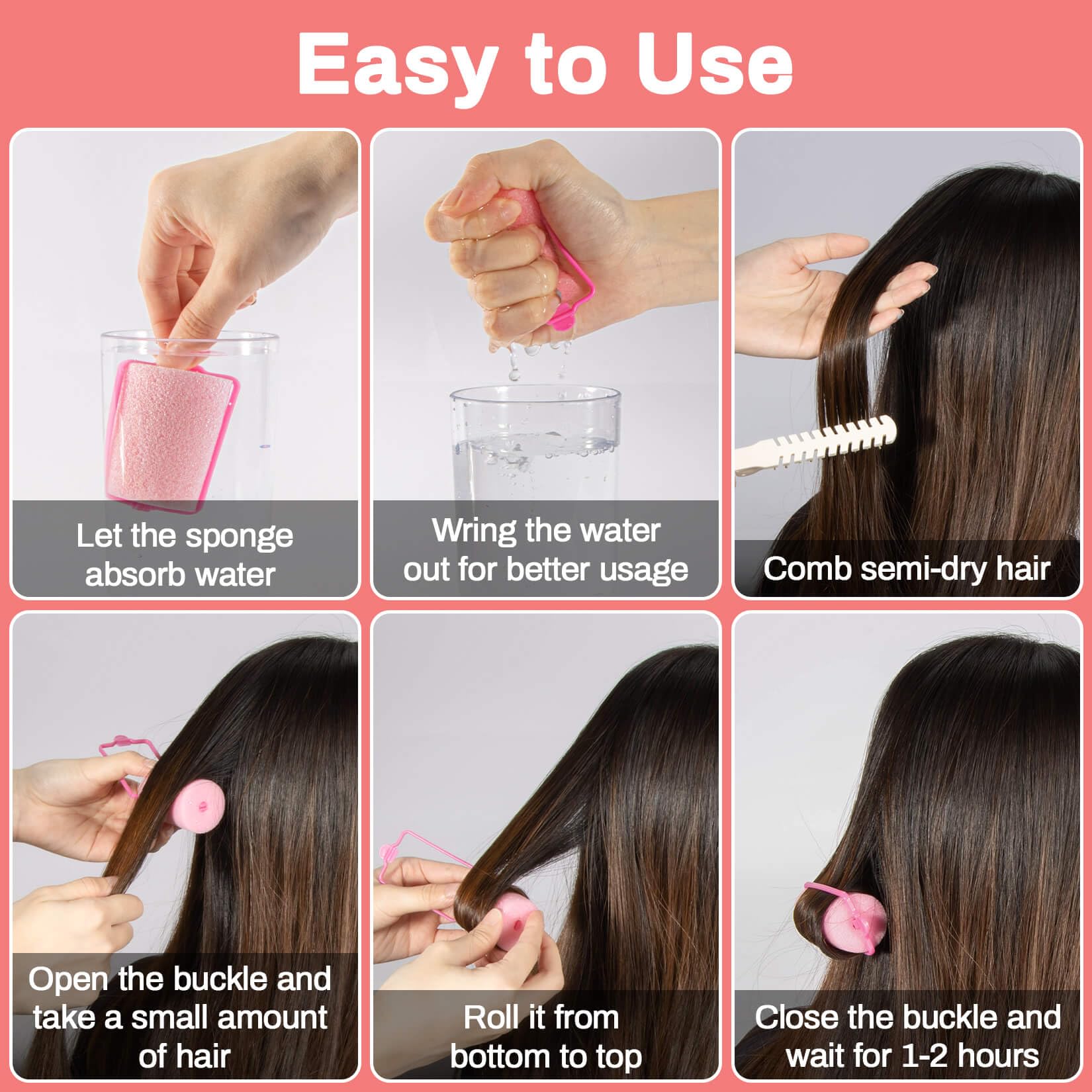 MAQIHAN 36PCS Foam Hair Rollers - Sponge Rollers for Hair Heatless Hair Curler for Short/Long Hair Sleep rolos para cabello Jumb