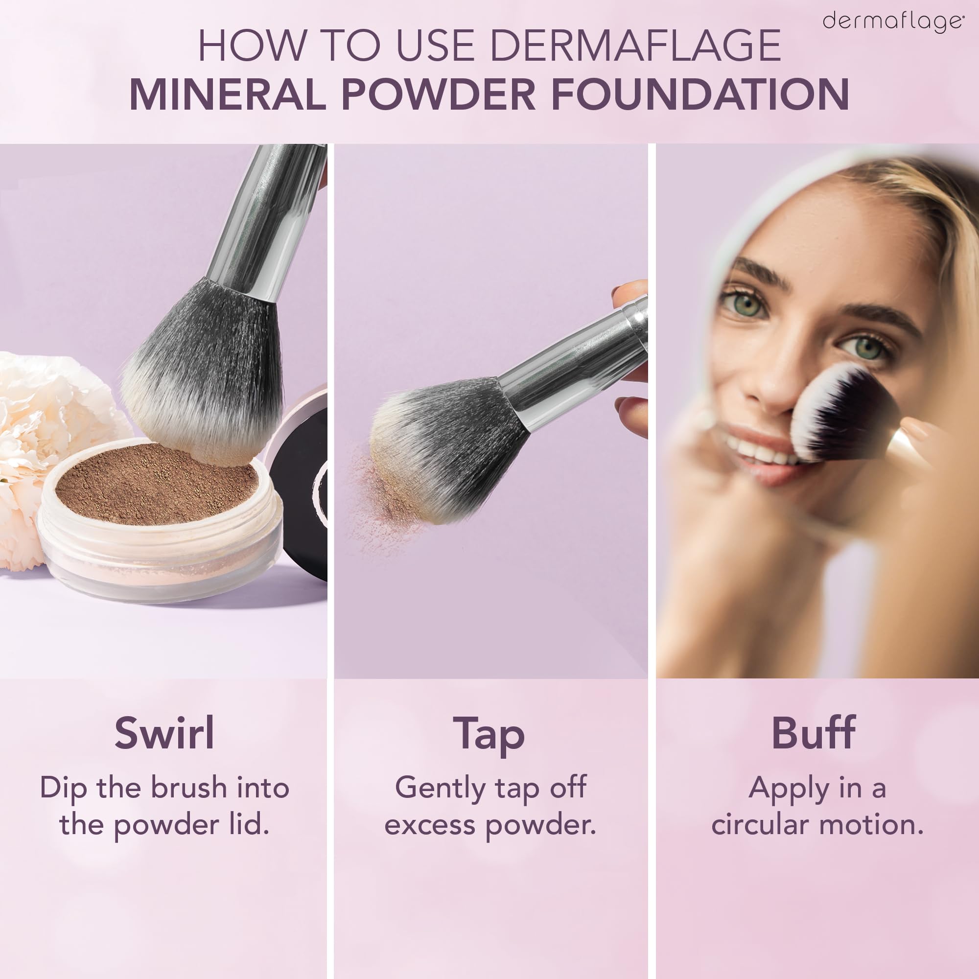 Dermaflage Mineral Powder Sunscreen for Sensitive Skin - Full Coverage, Conceals Acne Scars & Discoloration, Made in the Shade,