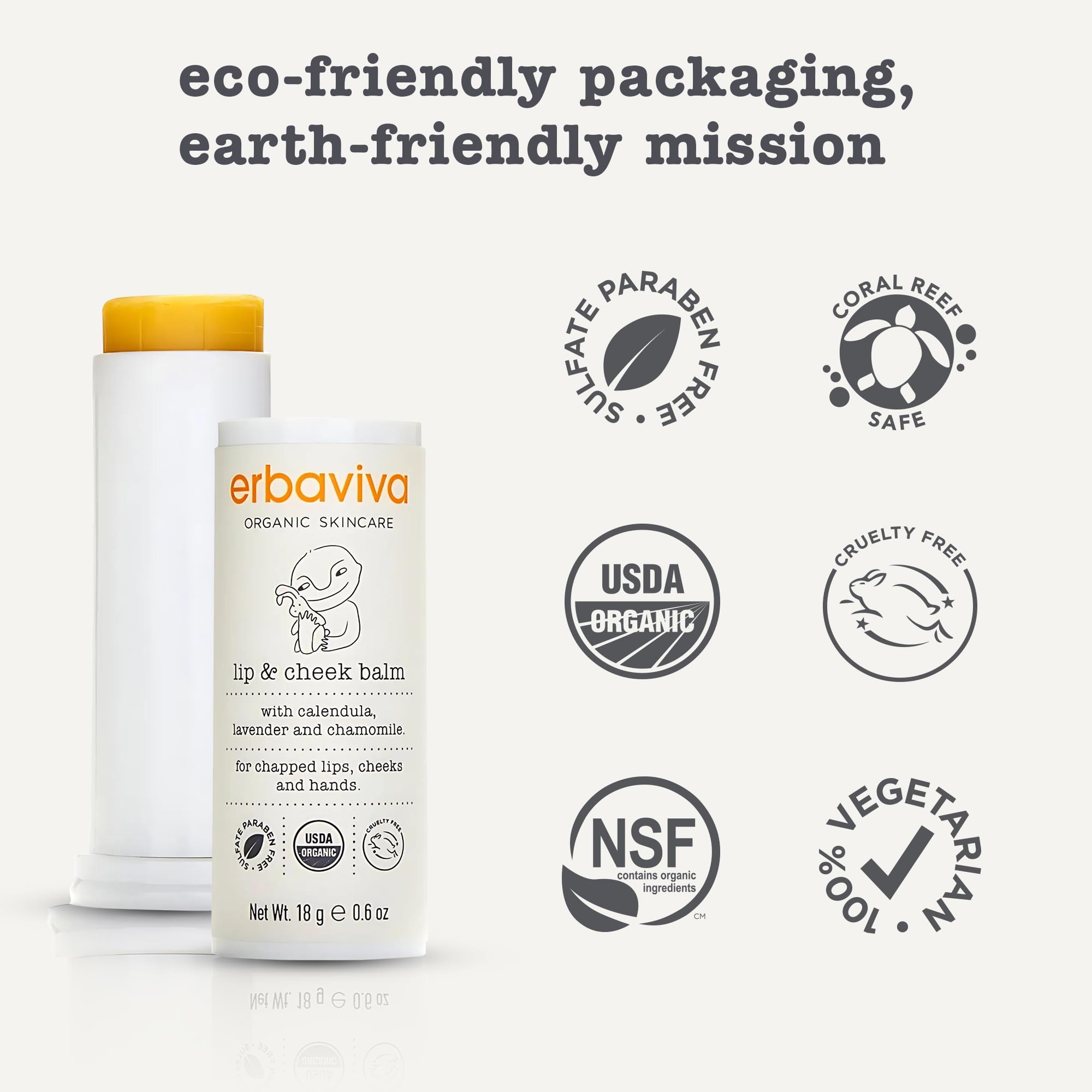 Erbaviva Organic Lip & Cheek Balm 0.6 Ounce