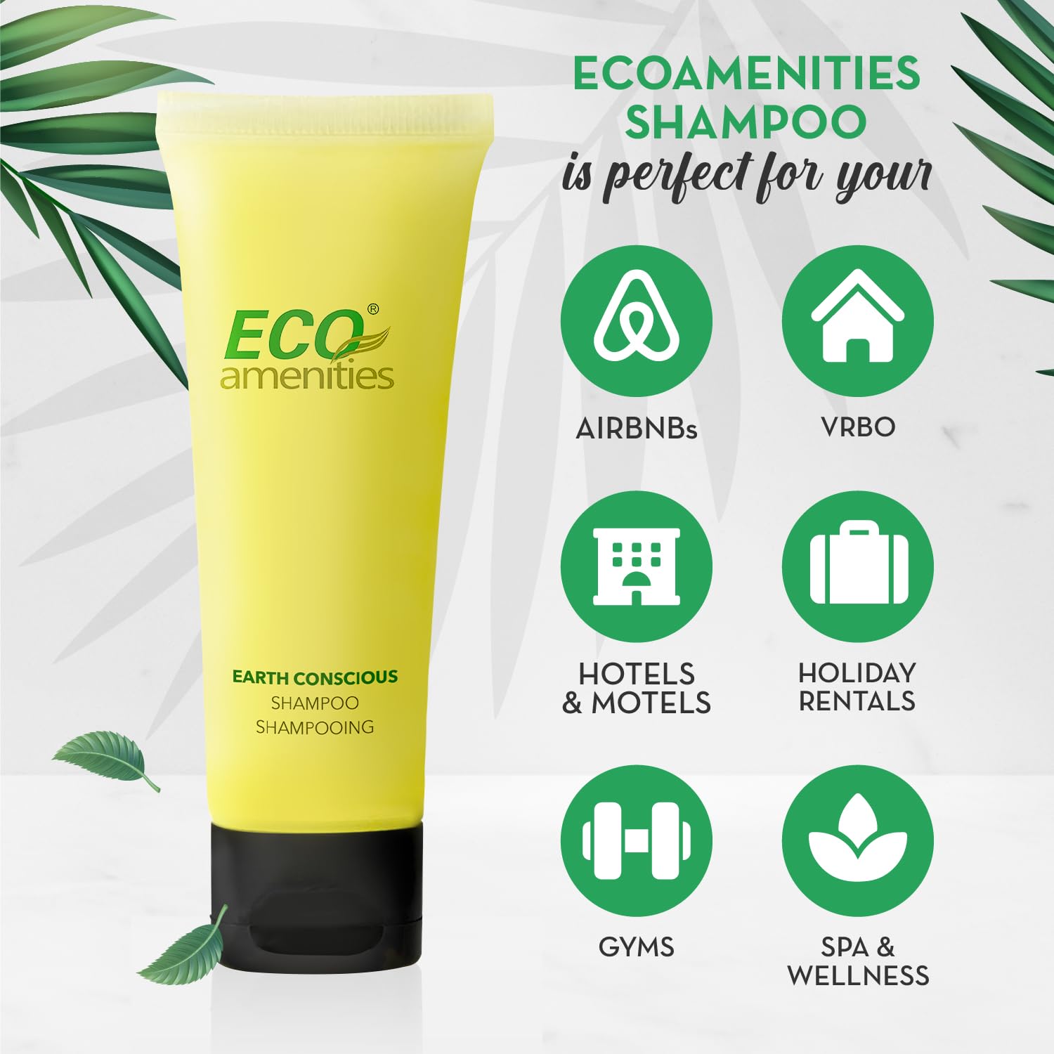 ECO amenities Shampoo Travel Bulk - 1 fl oz (30 ml) - 200 Count Clear Flip Cap Tubes - Hotel Shampoo Bulk Supplies & Eco-Friendl
