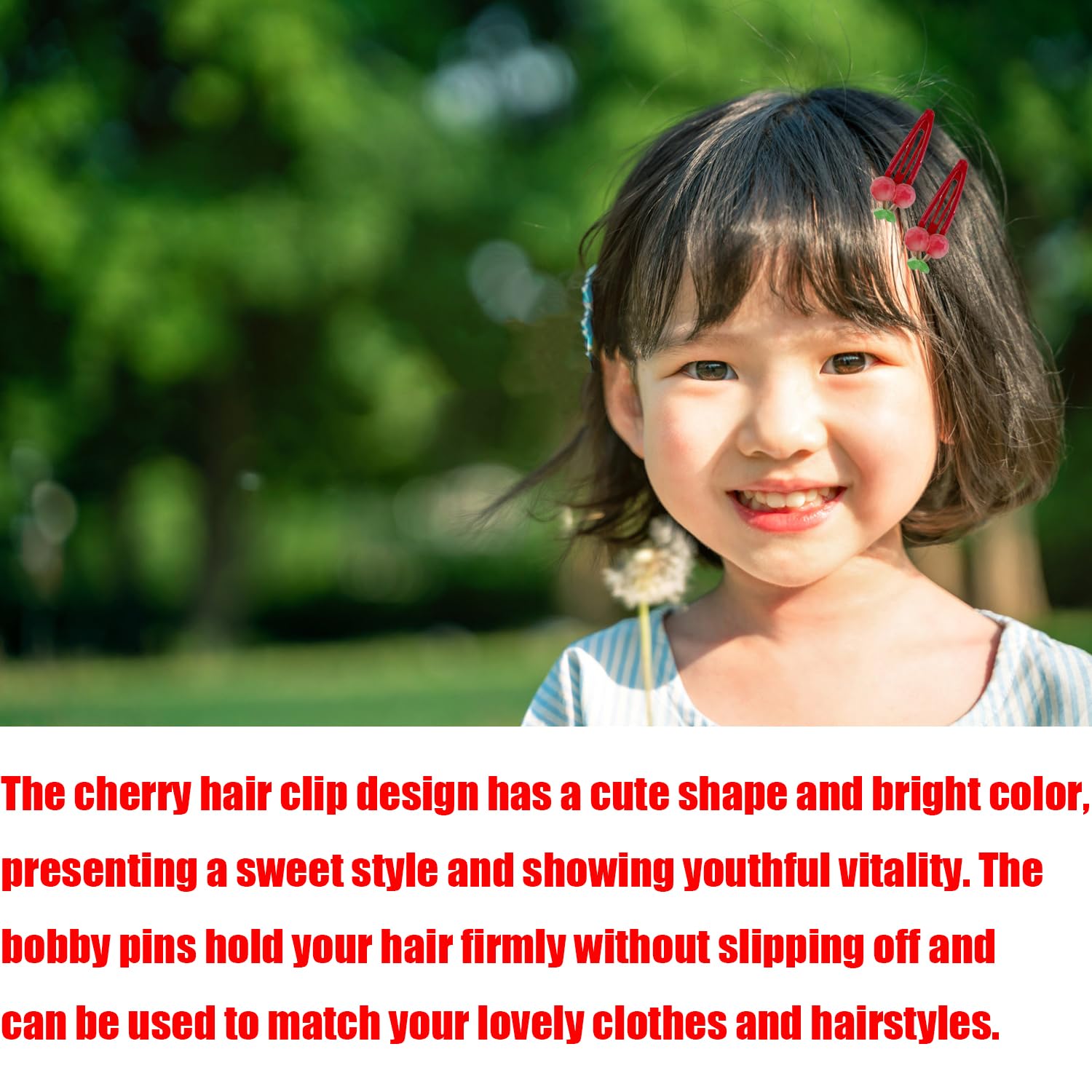 20 Pcs Sweet Cherry Hair Clips,Cherry Snap Hair Clip Fcherry Hair Barrettes for Girl Ruit Hair Barrettes for Women Girls