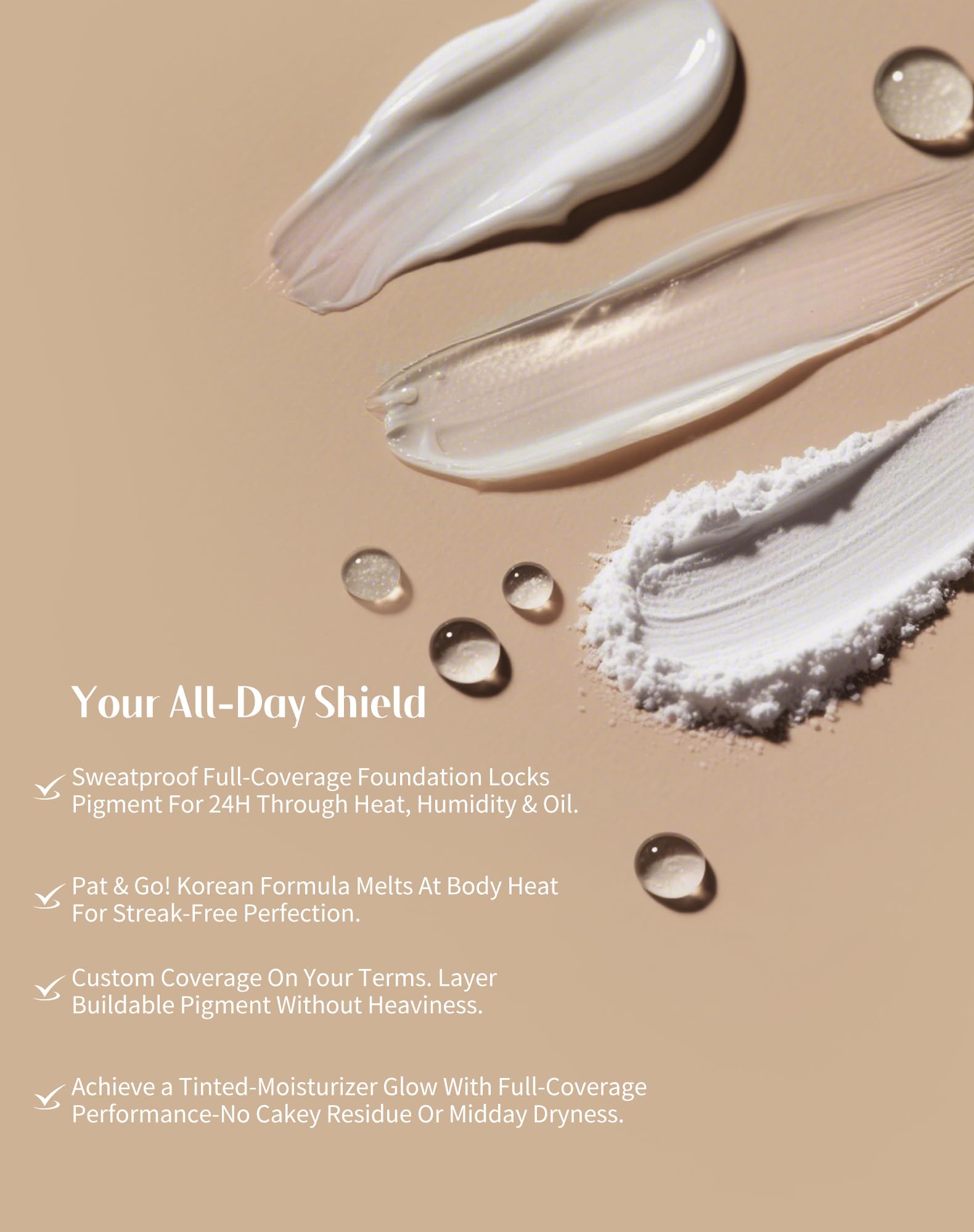 bayfree Tinted Moisture Foundation Balm, All-Day Wear Full Coverage Foundation, Hydrating & Weightless, Sweatproof & Humidity-Re