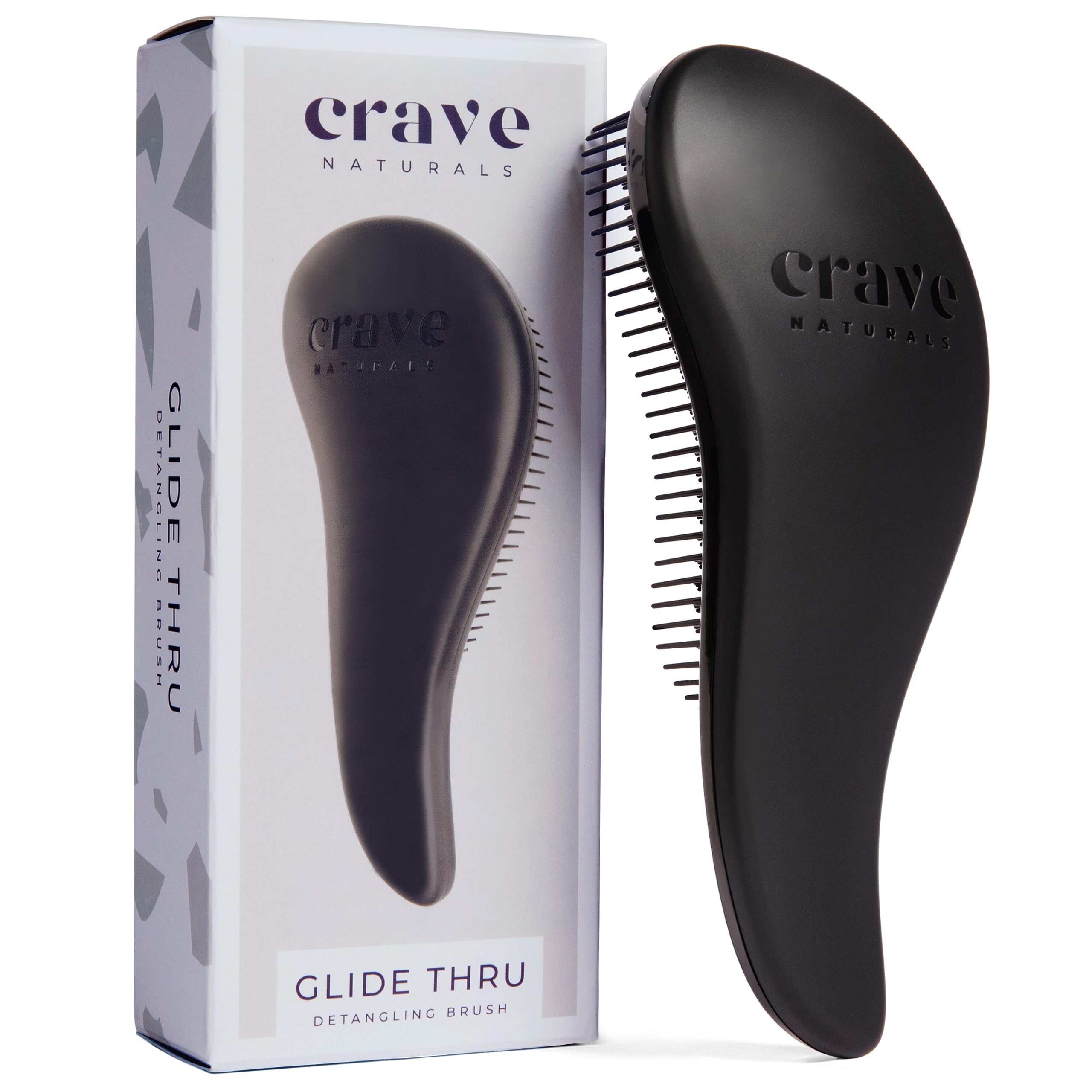 Crave Naturals Glide Thru Detangling Brush, Detangler Brush for Curly, Straight, Wet and Dry Hair Comb for Adults and Kids, Hair