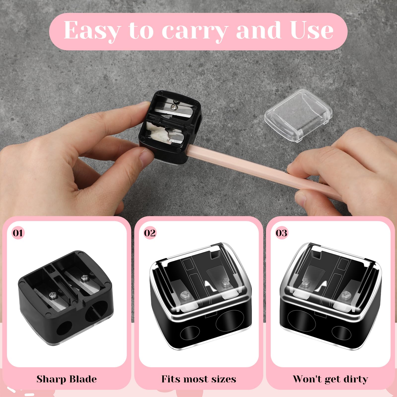 5 Pcs Cosmetic Pencil Sharpener, Eyeliner Sharpener Makeup Sharpener Small Lip Pencil Sharpener Manual Cosmetic Pencil Sharpener