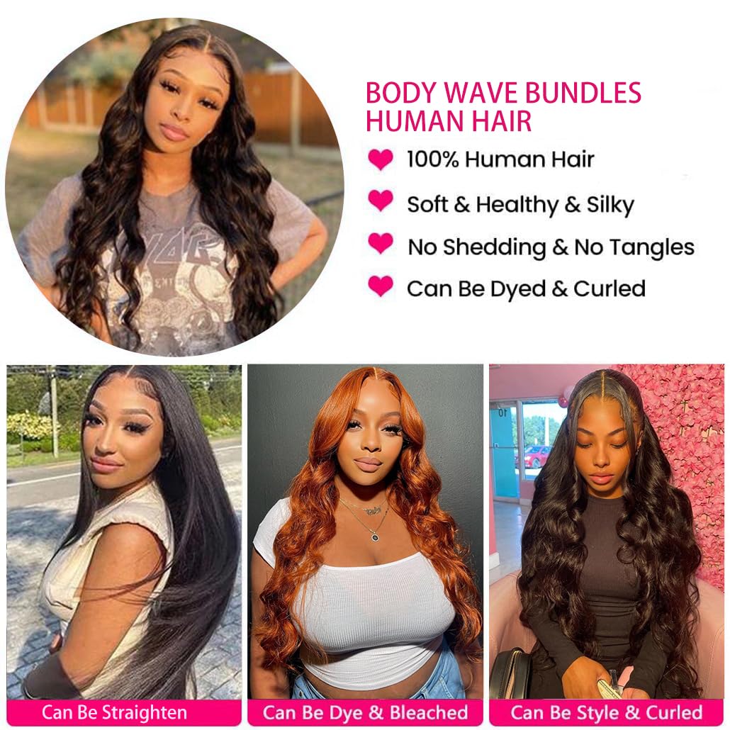 Human Hair Body Wave Bundles 22 24 26 28 Inch Body Wave 4 Bundles Human Hair For Black Women 12A Grade 100% Unprocessed Brazilia