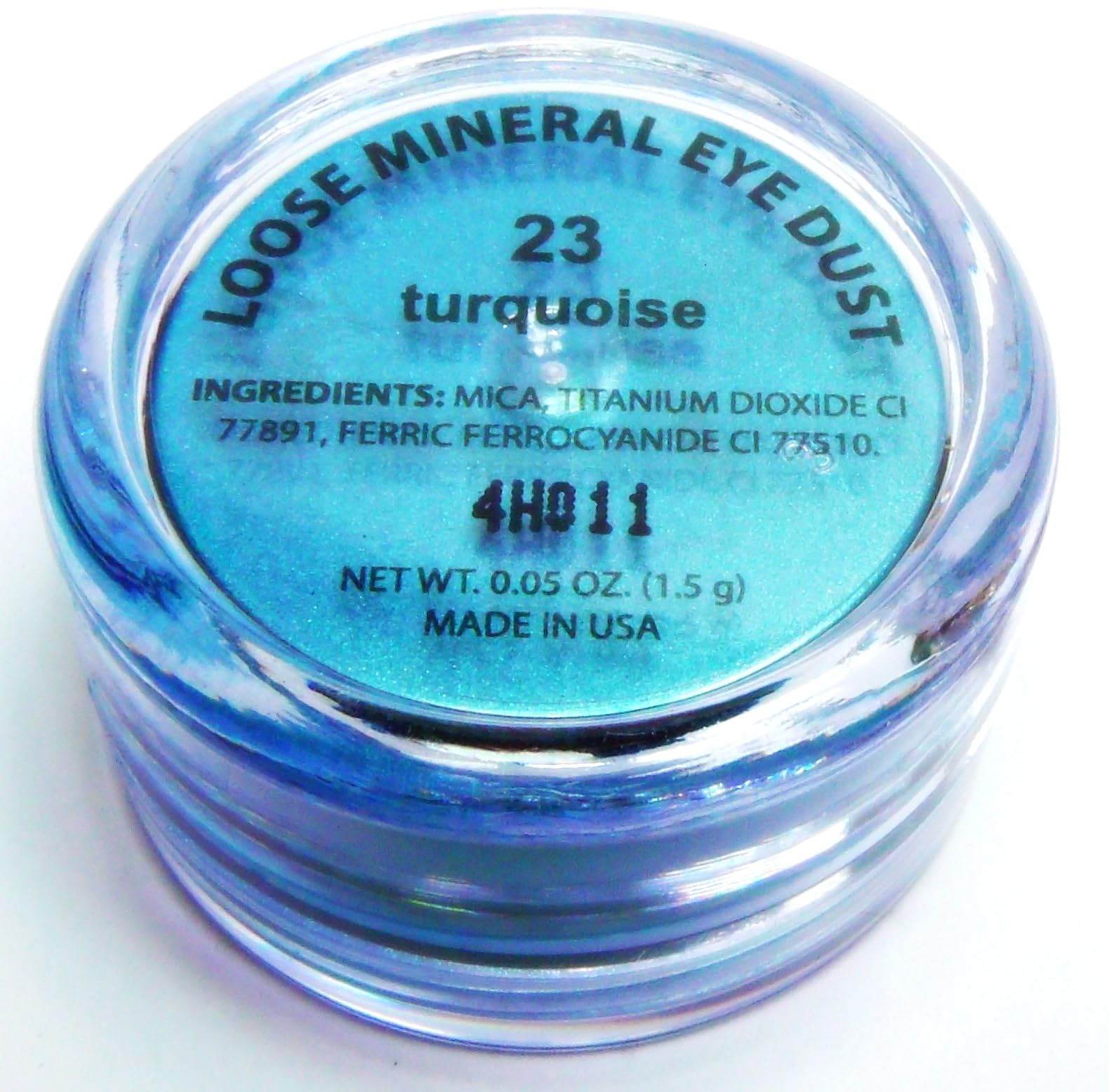 Pure Ziva Turquoise Jade Metallic Blue Teal Single Loose Powder Eyeshadow; Talc, Paraben & Cruelty Free, Vegan