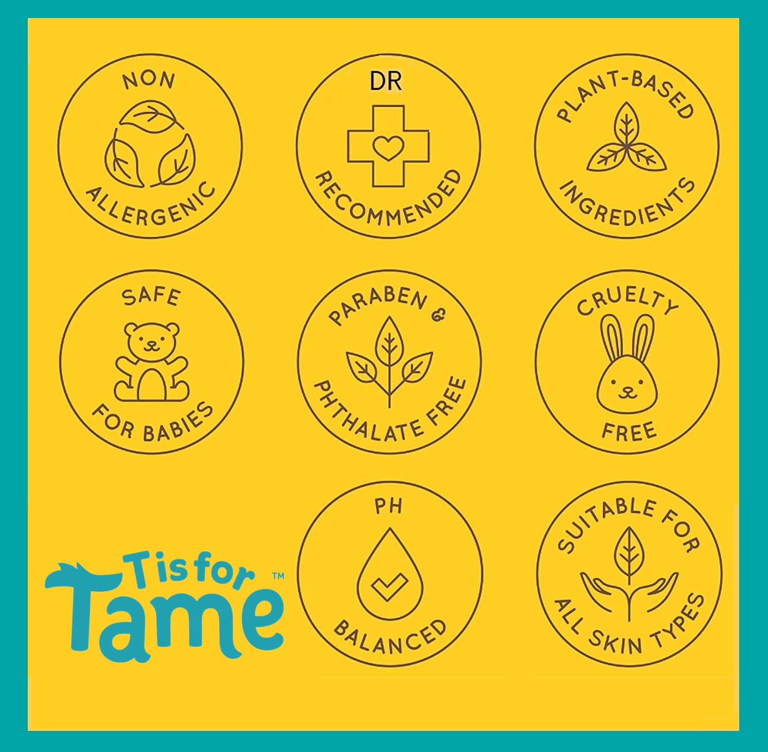 T is for Tame Hair Taming Cream for Kids, 3.38 Fl Oz, All-Natural Coconut & Jojoba, Frizz Control, Safe for Babies & Toddlers, Non