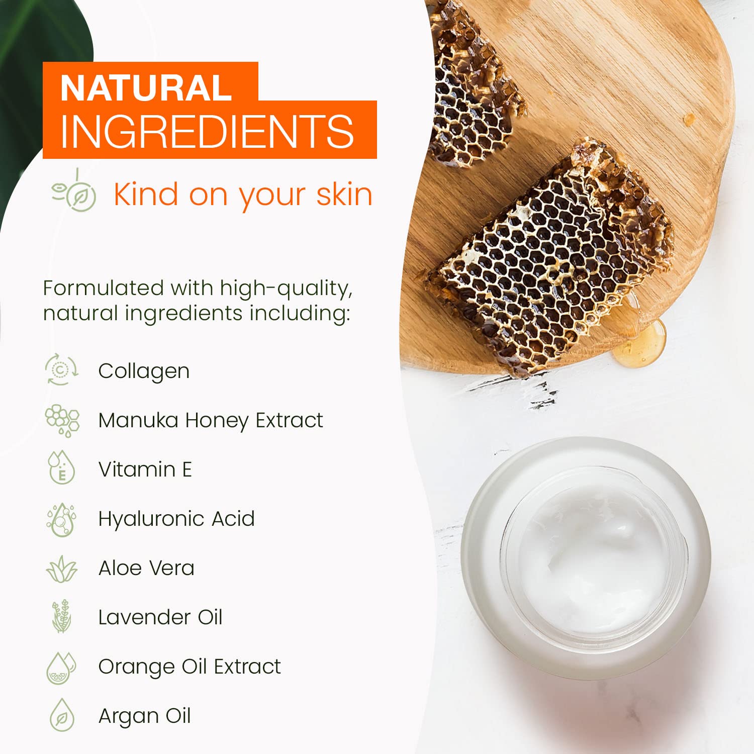 Natural Chemist Collagen & Manuka Honey Daily Face Moisturizer - Moisturizing & Balances Ph Level, Anti-Aging & Firming Day Crea