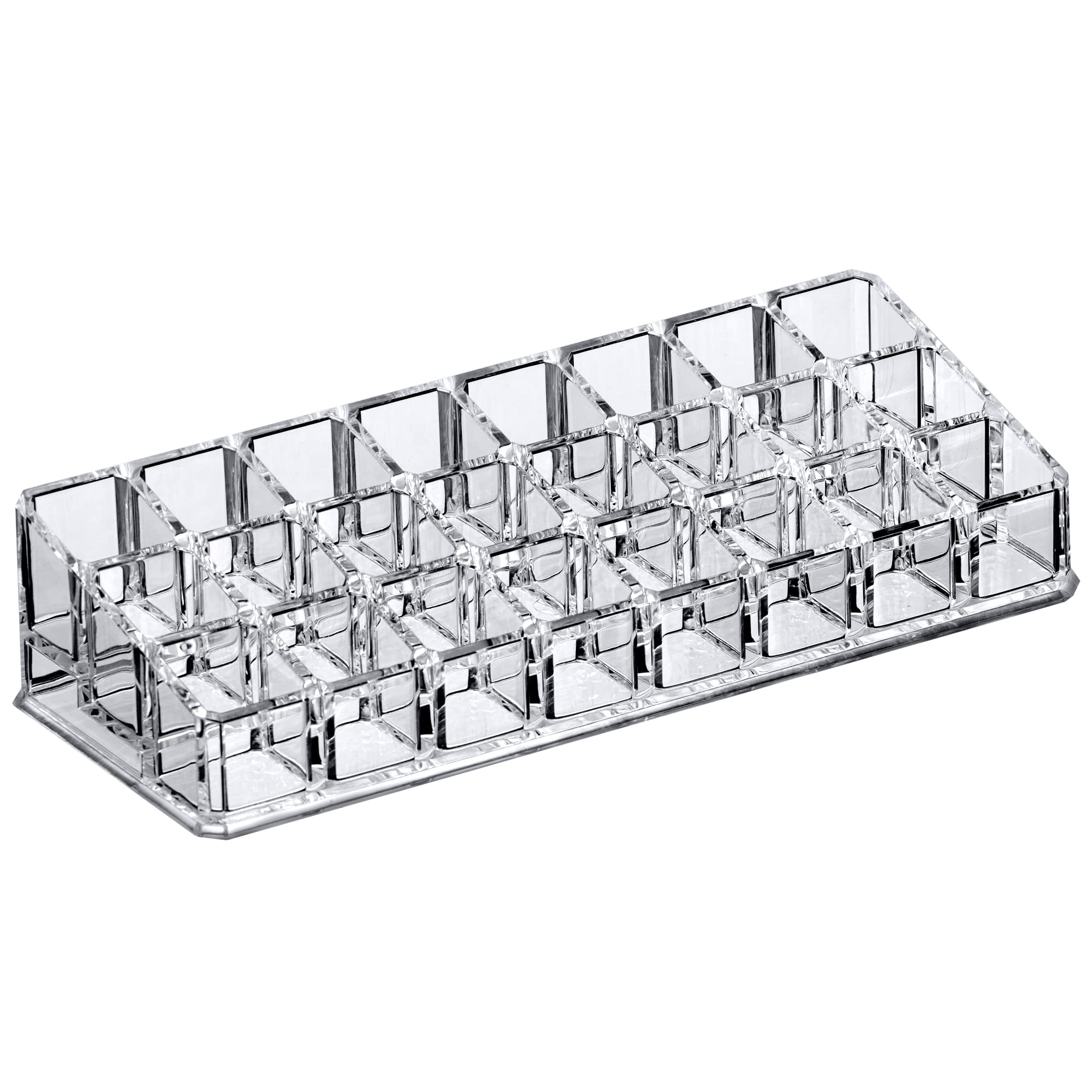 Amazing Abby - Glamour - 24-Slot Acrylic Lipstick Organizer, Lipstick Holder, Lip Gloss Organizer, Cosmetic Storage Display, Per