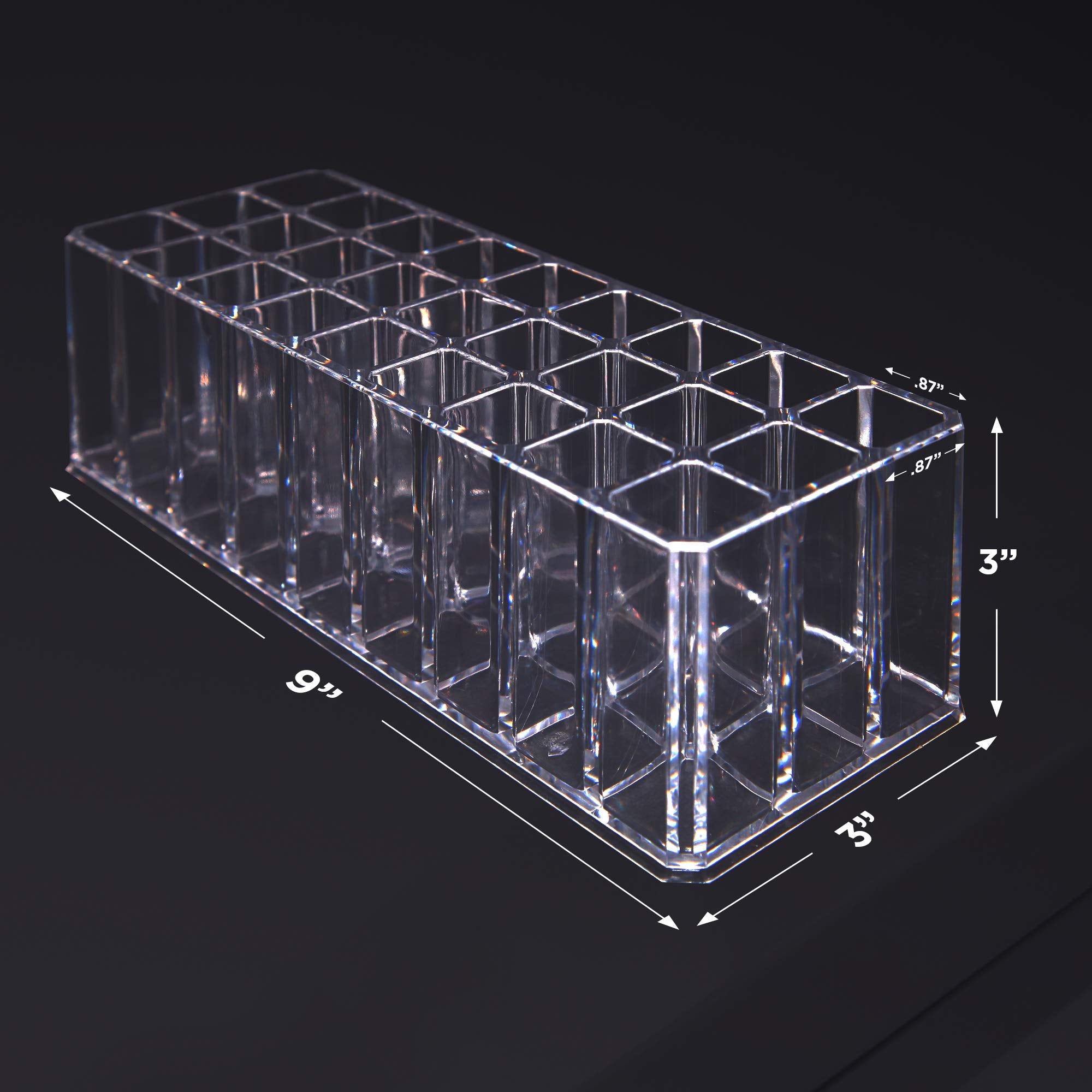 FAJ Lip Gloss Organizer, Acrylic Lipstick Holder, Lipgloss Stand for Makeup Vanity Drawer Storage, Clear Cosmetic Countertop Org