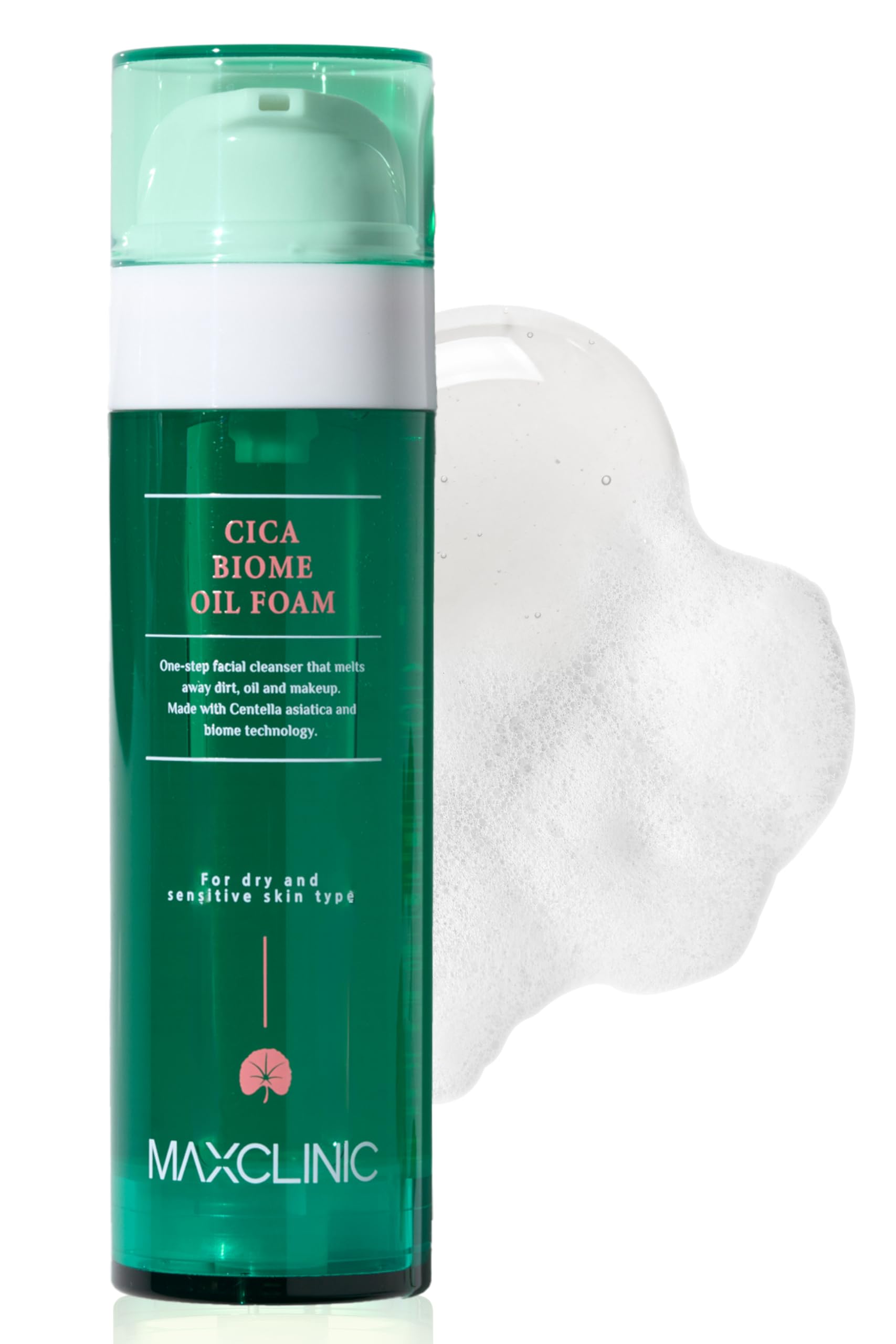 Maxclinic [K-Beauty] Cica Biome Cleansing Oil To Foam | Daily Face Wash Oil Based Cleanser To Foam | Korean Oil Foaming Face Cle