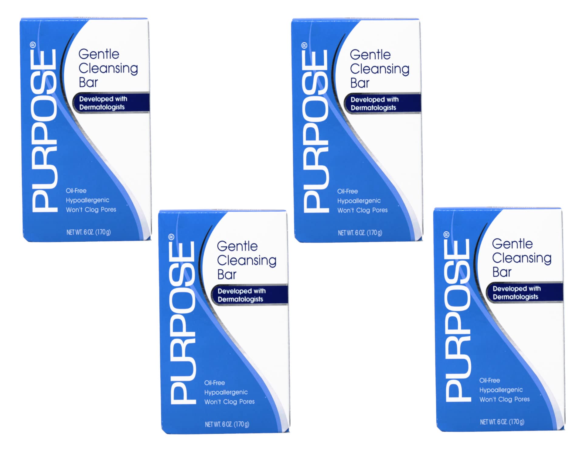 Purpose Gentle Cleansing Bar, Oil Free - 6 oz, Pack of 4