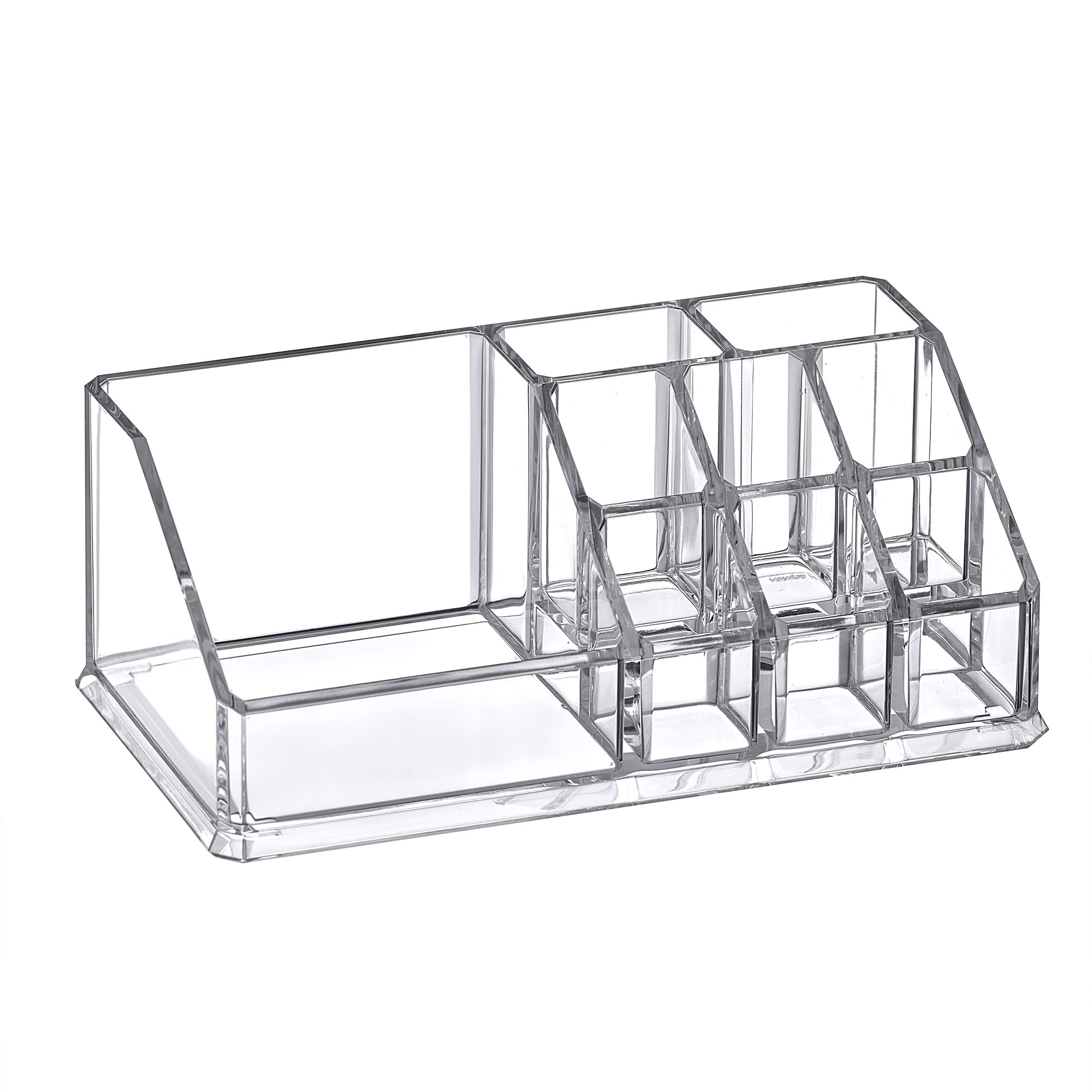 Amazing Abby - Tiffany - Acrylic Cosmetic Organizer, Transparent Plastic Makeup Holder, Compartmented, Shatter-Proof, Perfect Ba