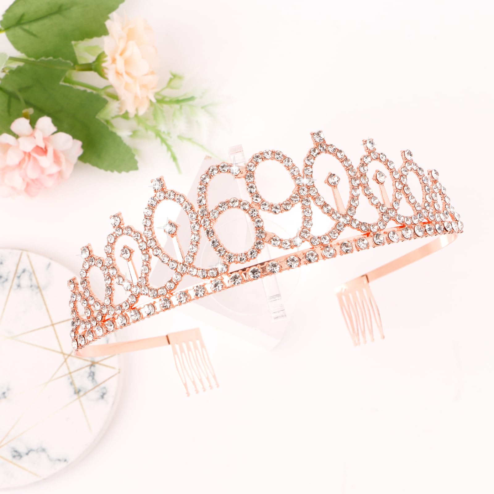 Cieher 69Th Birthday Crown + 69Th Birthday Sash + Pearl Pin Set, 69 & Fabulous Birthday Sash, 69 Birthday Tiara, 69Th Birthday D