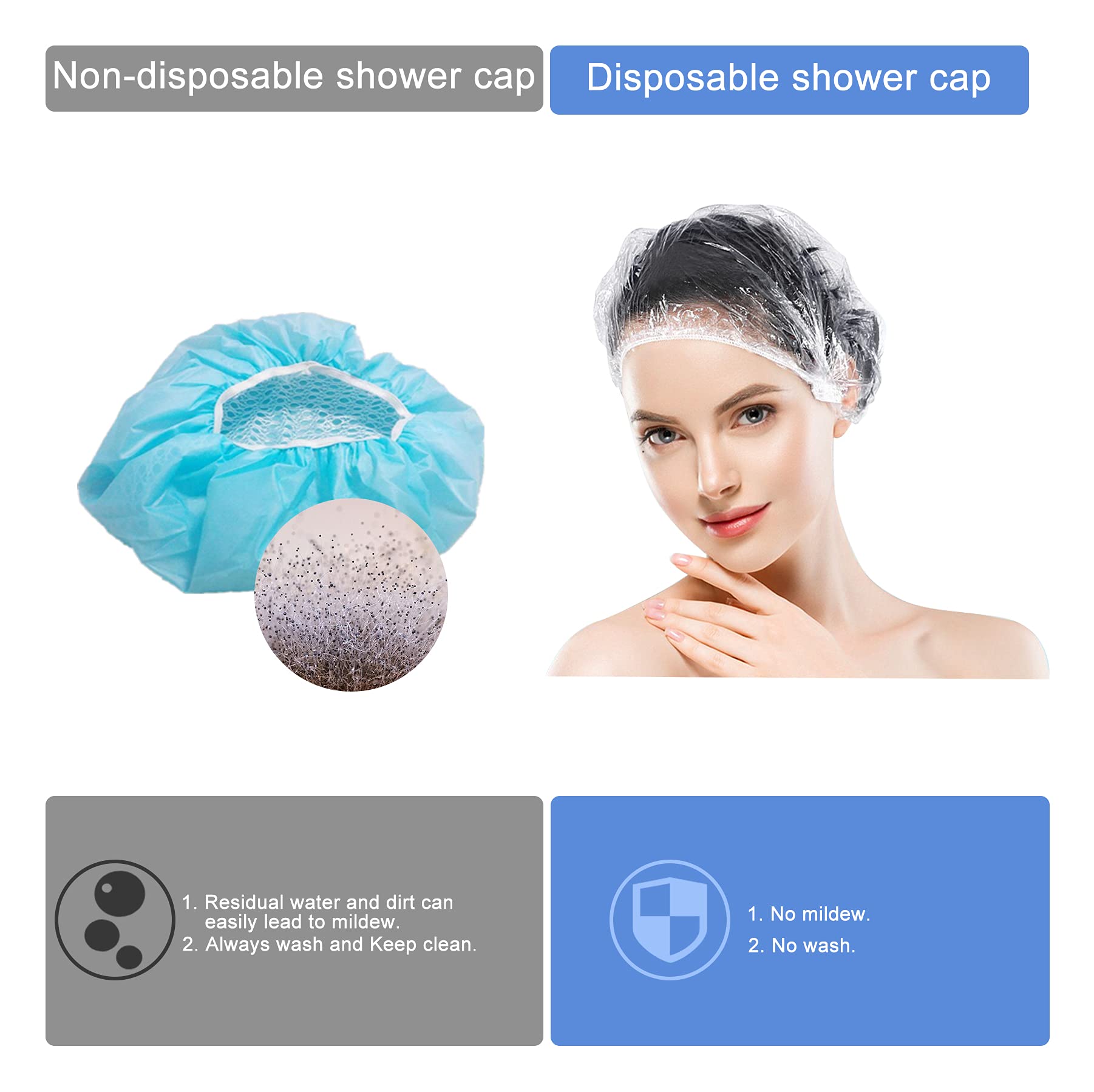150 Pcs Upgrade Disposable Shower Caps. Ceizioes Waterproof Hair Bath Caps. Thickening Shower Cap For Women Kids Girls. Hotel An