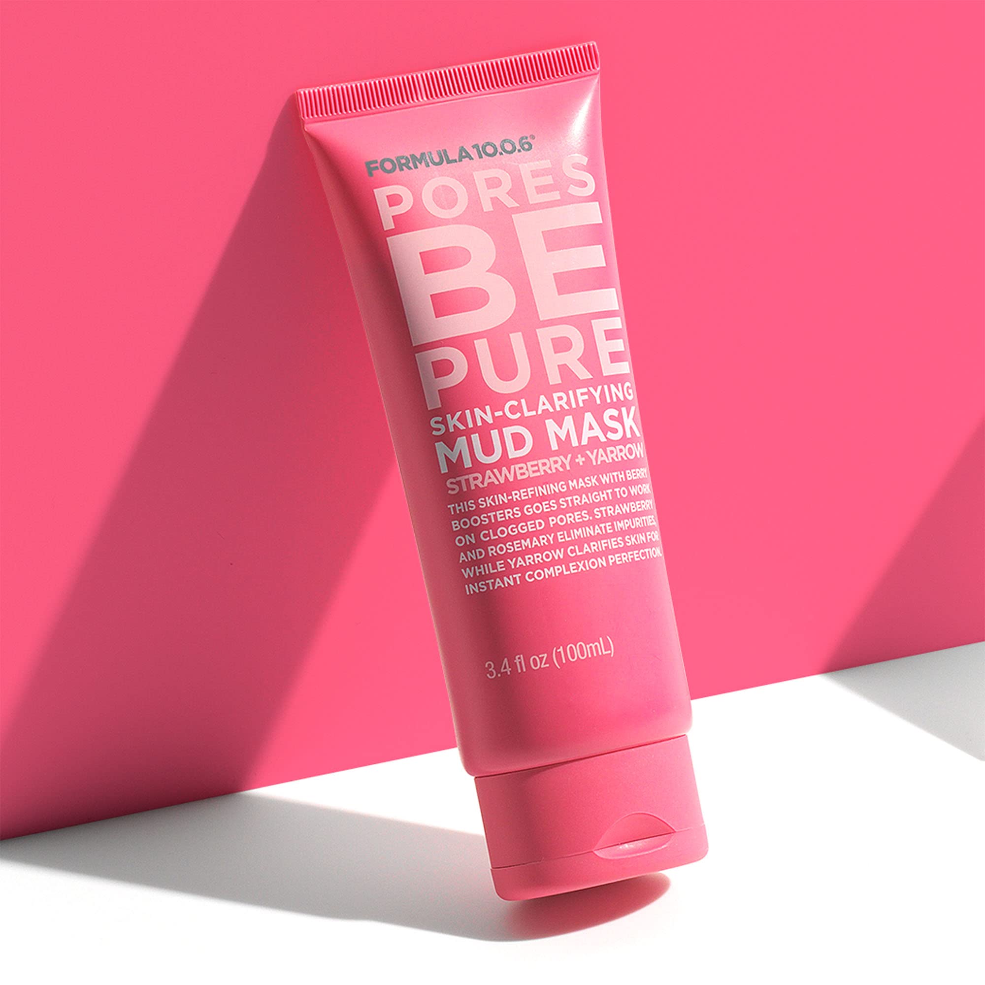 FORMULA 10.0.6 - Pores Be Pure Skin-Clarifying Mud Mask 3.4 fl oz. Unclogs Pores, Removes Impurities for Clear Skin, Vegan, Para