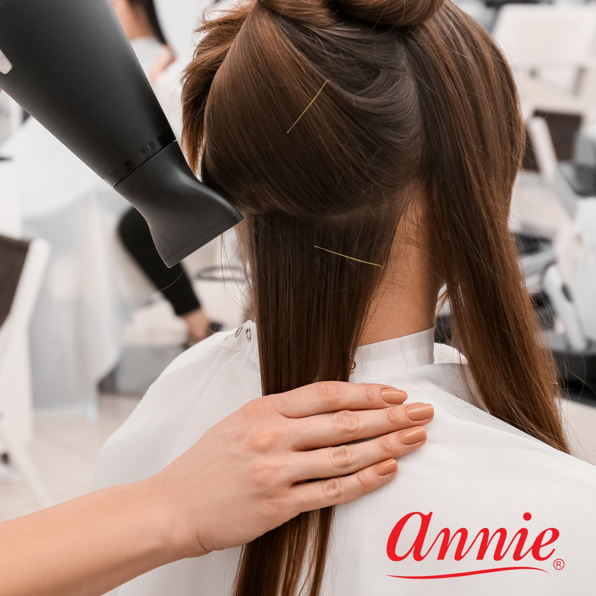 Annie Jumbo Bob Hair Pins - 40 Count Brown Alloy Steel Roller Pins