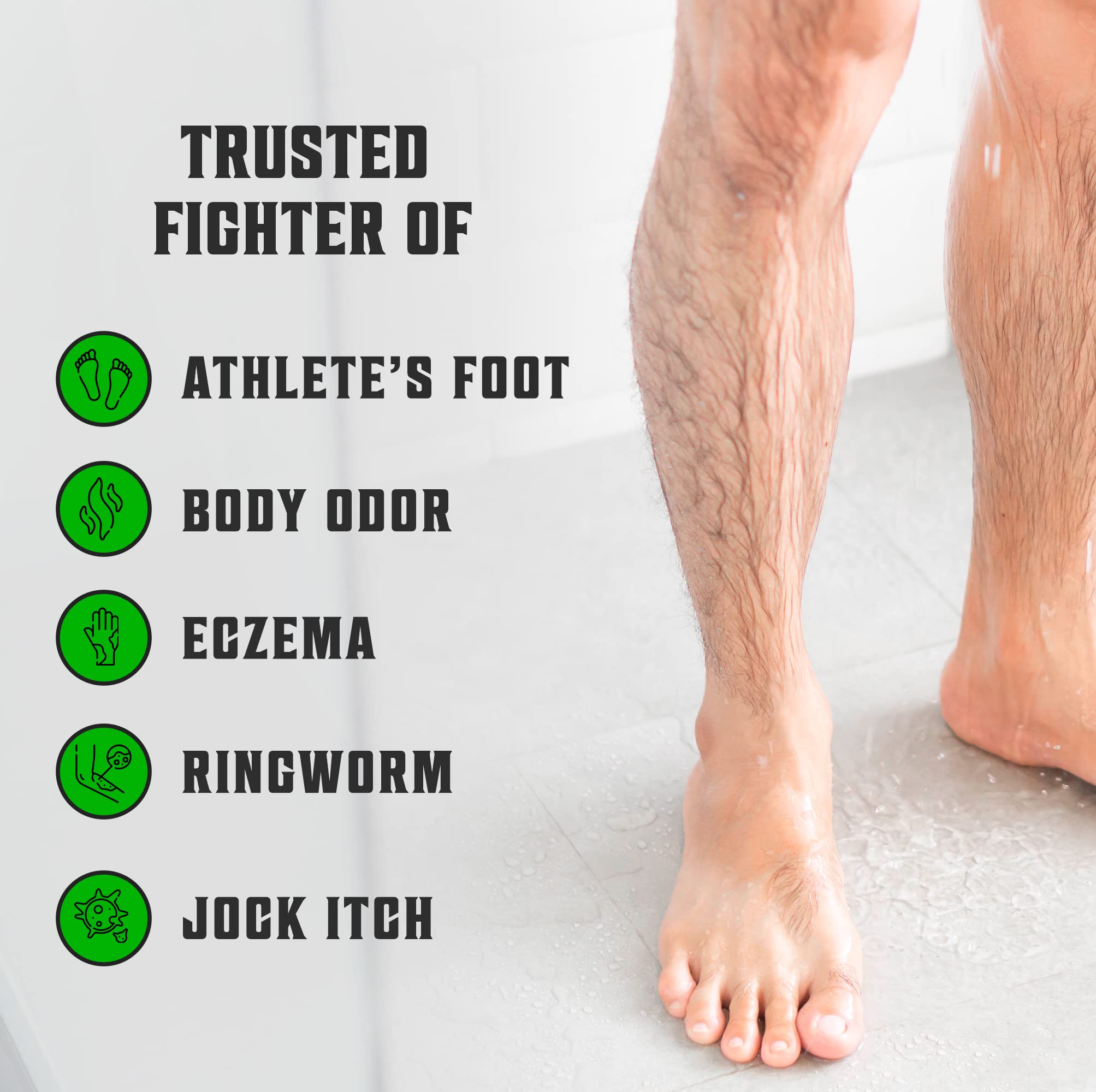 Viking Revolution Tea Tree Oil Body Wash Soap for Men - Helps Athlete's Foot, Toenail, Jock Itch, Eczema, Ringworm & Body Odors
