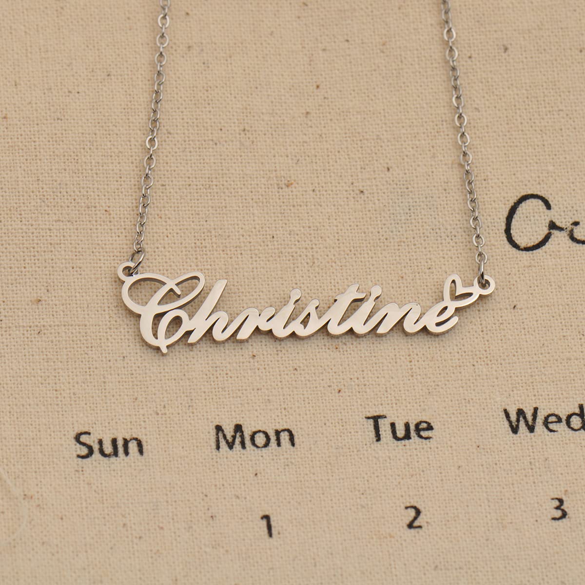 HUAN XUN Silver Pendant Name Necklace Customized Personalized Jewelry Gifts for My Best Friend Jayleen Birthday Gift