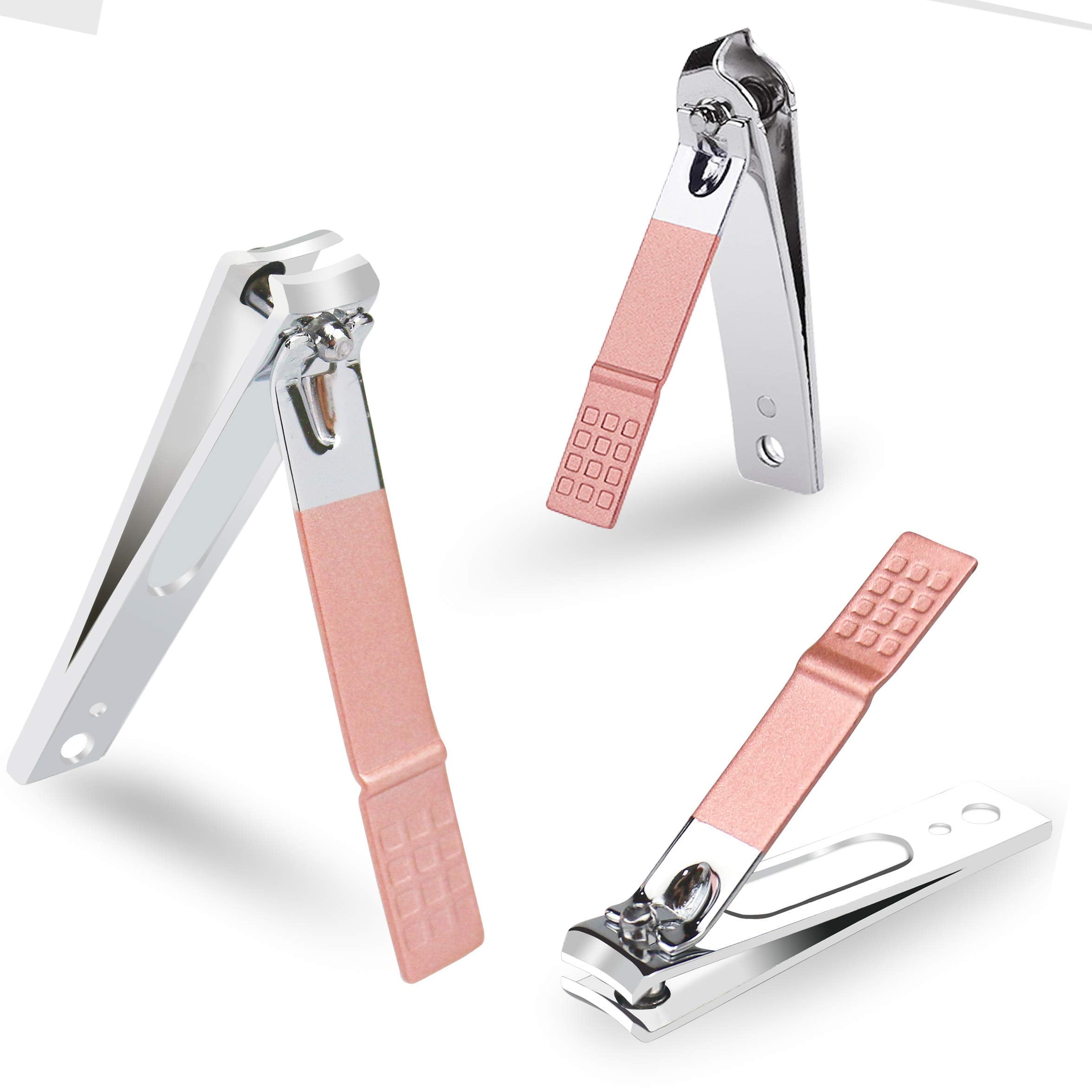 ZIZZON Travel Mini Manicure Set Nail Clipper Set 10 in 1 Stainless Steel Pedicure Care Grooming kit with Case Pink