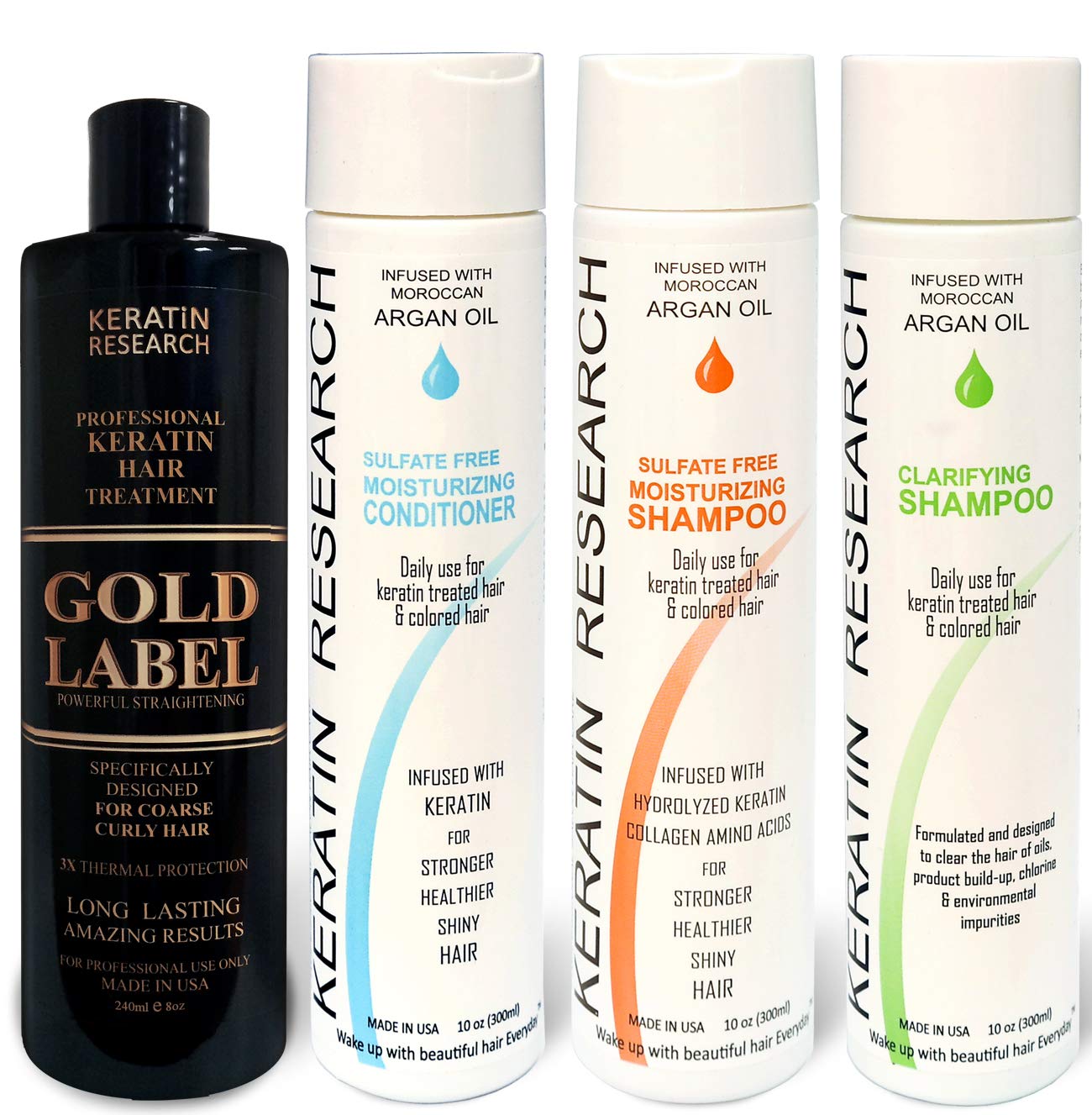 GOLD LABEL Brazilian Keratin Blowout Hair Treatment Super Enhanced Winning Formula for All Hair Types & Colors Incl Blondes, Ble