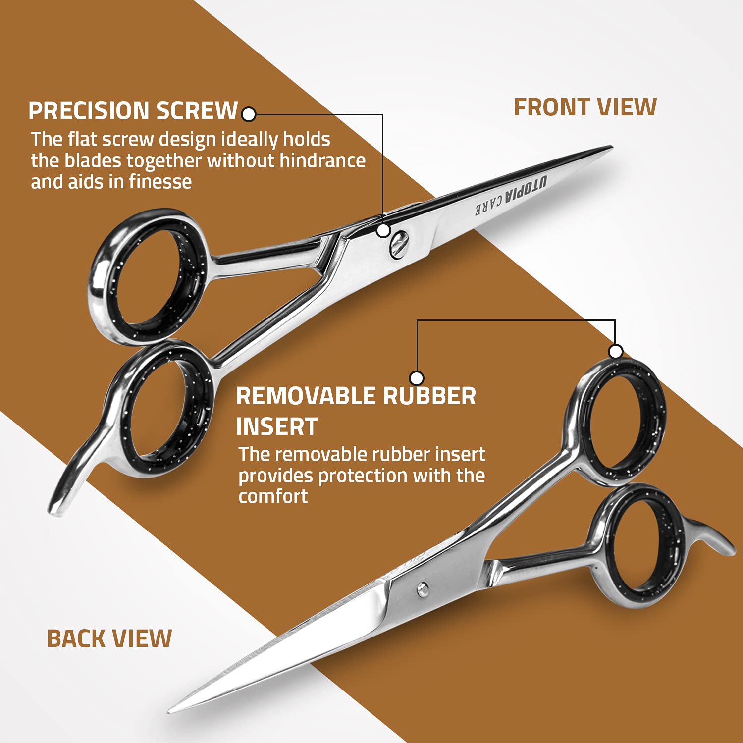 Utopia Care Hair Cutting and Hairdressing Scissors 7.5 Inch, Premium Stainless Steel shears with smooth Razor & Sharp Edge Blade