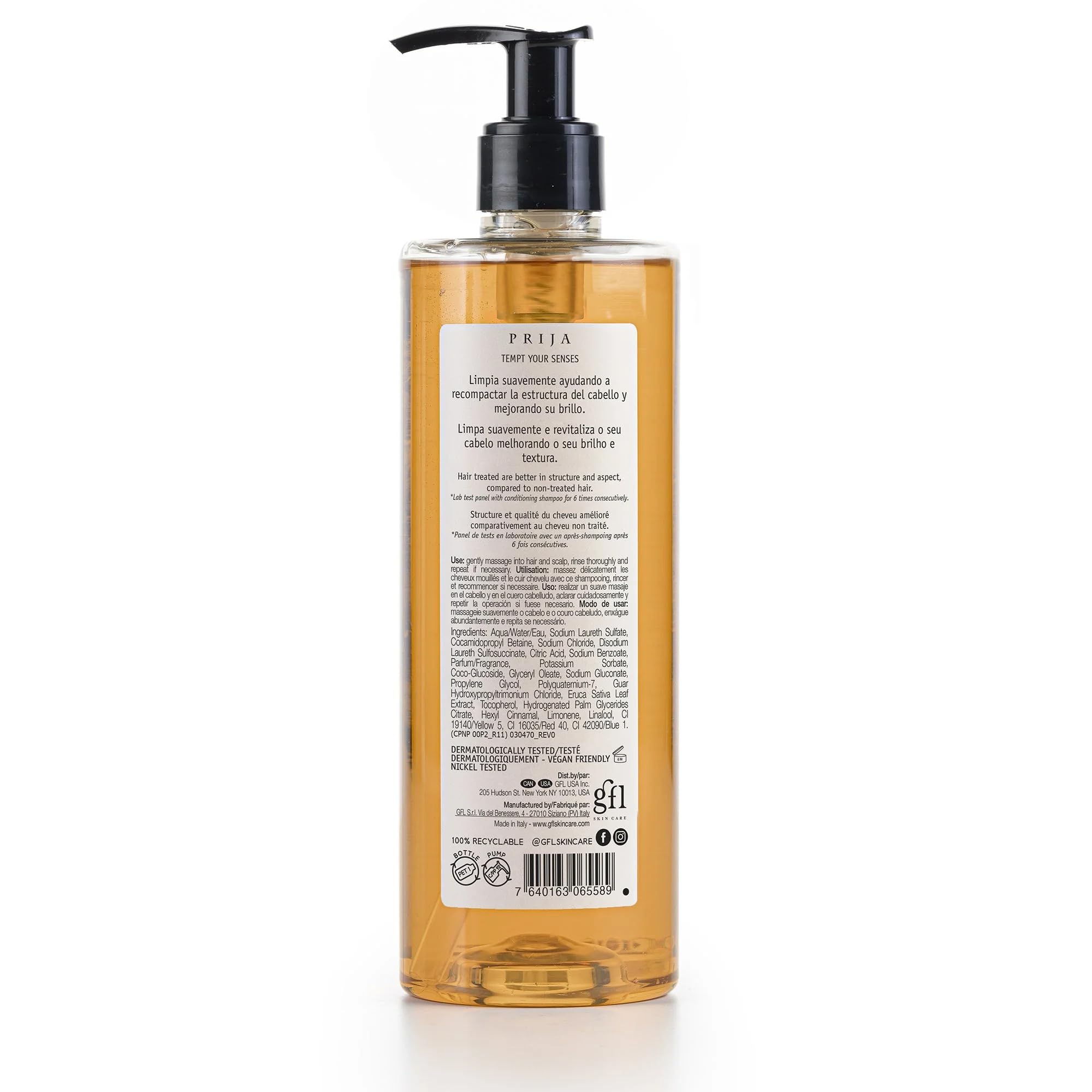 Prija Fortifying and Strengthening Shampoo with Eruca Sativa (12.84 fl oz) - For all Hair Types - Vegan Friendly - Dermatologica
