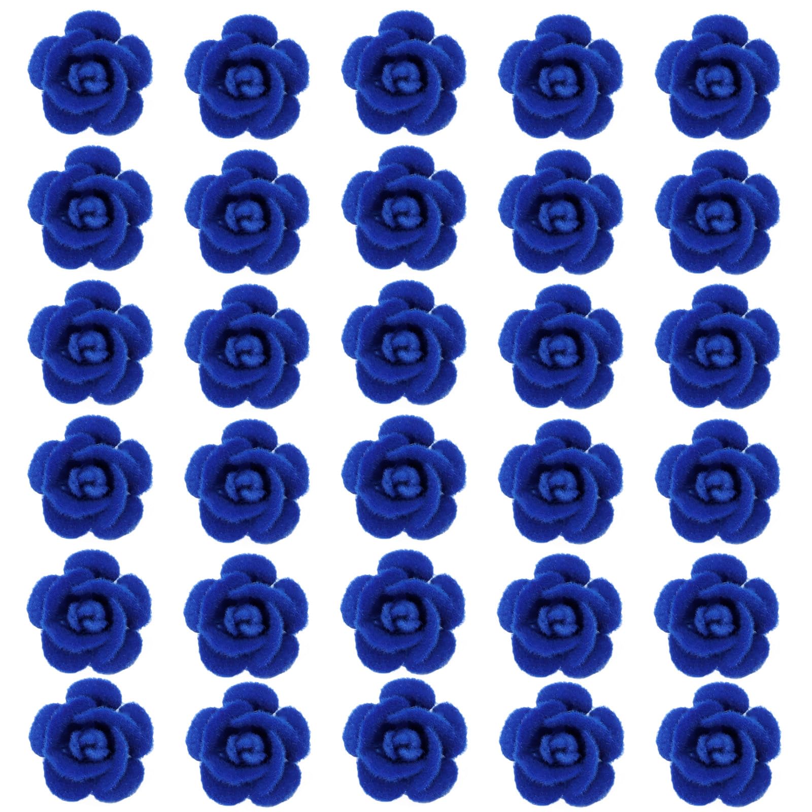 Wecoe 30 Pcs Small Blue Rose Flower Hair Clips Cute Decorative Tiny Mini Clips Wedding Halloween Hair Accessories Women Valentin