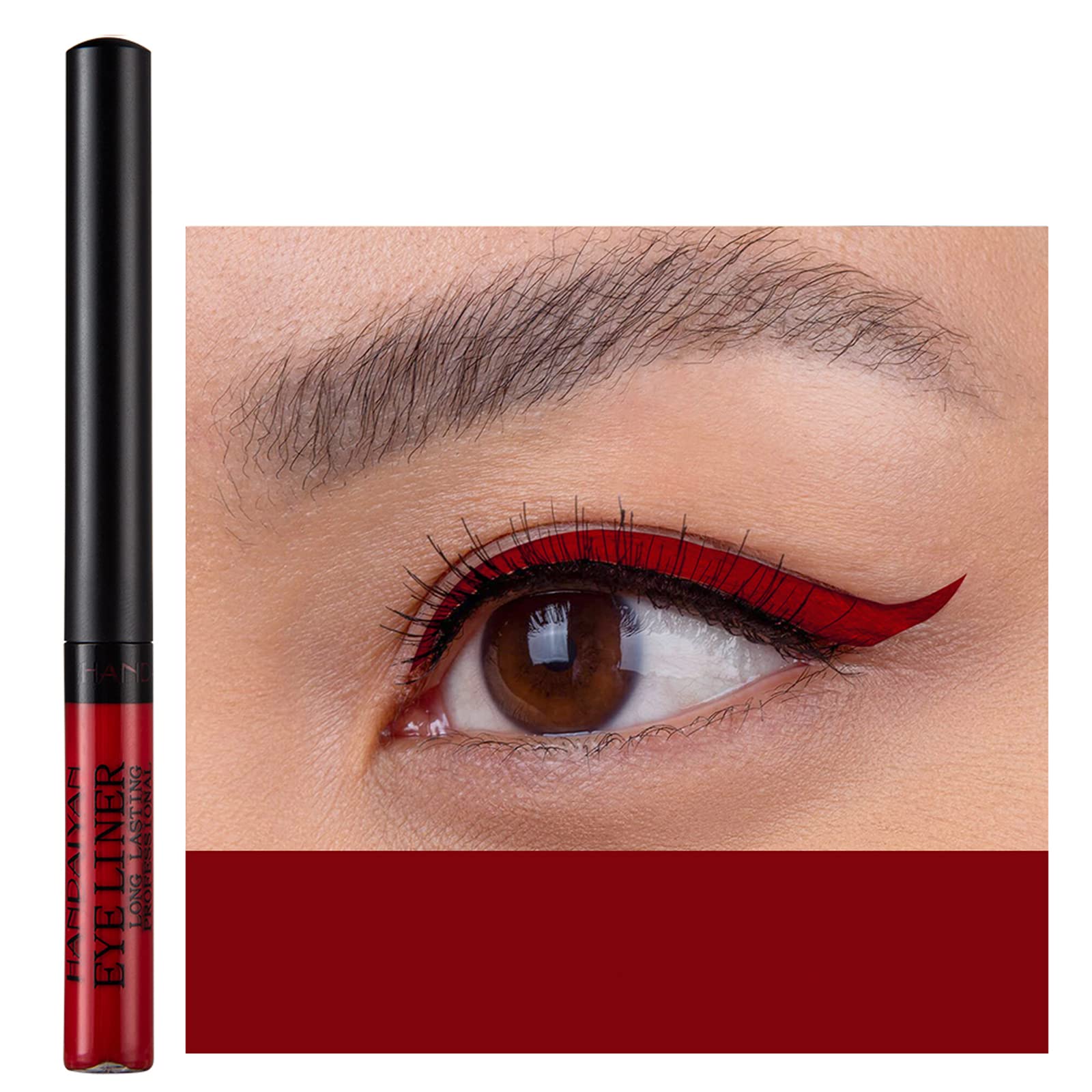Liquid Eyeliner, Matte Colored Eyeliners, Dark-Red Eyeliner, White Black Red Brown Green Purple Waterproof High-Pigmented Colorf