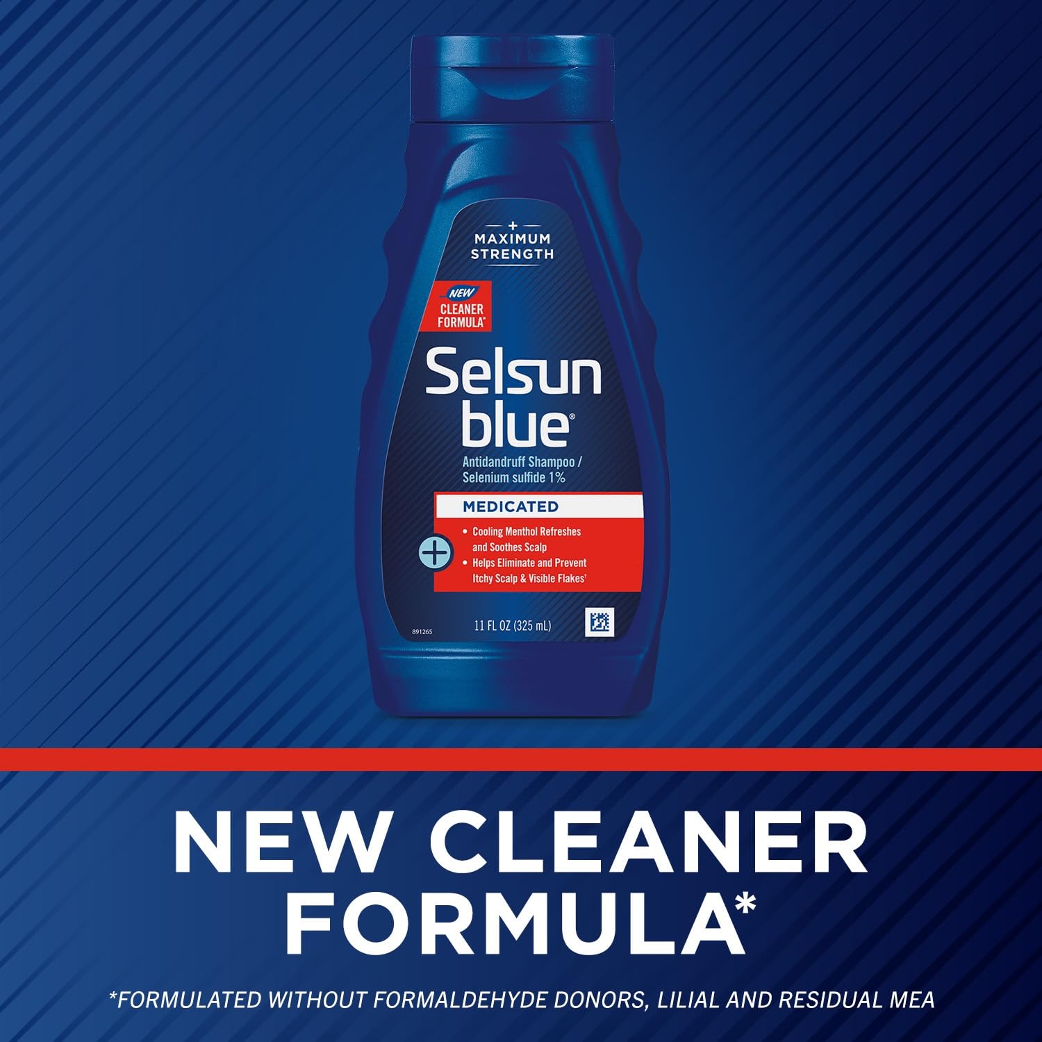 Selsun Blue Medicated Antidandruff Shampoo, Maximum Strength Scalp Treatment With Selenium Sulfide, 11 Fl. Oz.