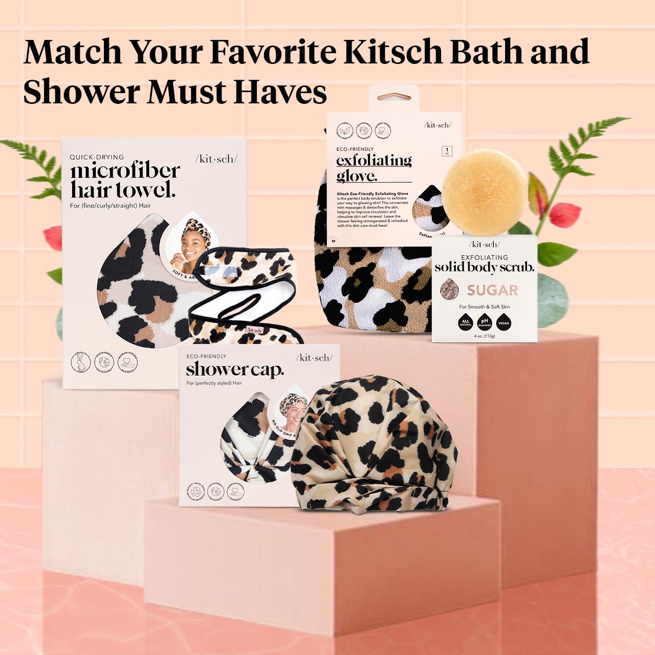 Kitsch Exfoliating Glove, Eco Friendly Exfoliating Body Scrubber, Dead Skin Remover & Body Exfoliator, Exfoliating Mitt For Skin