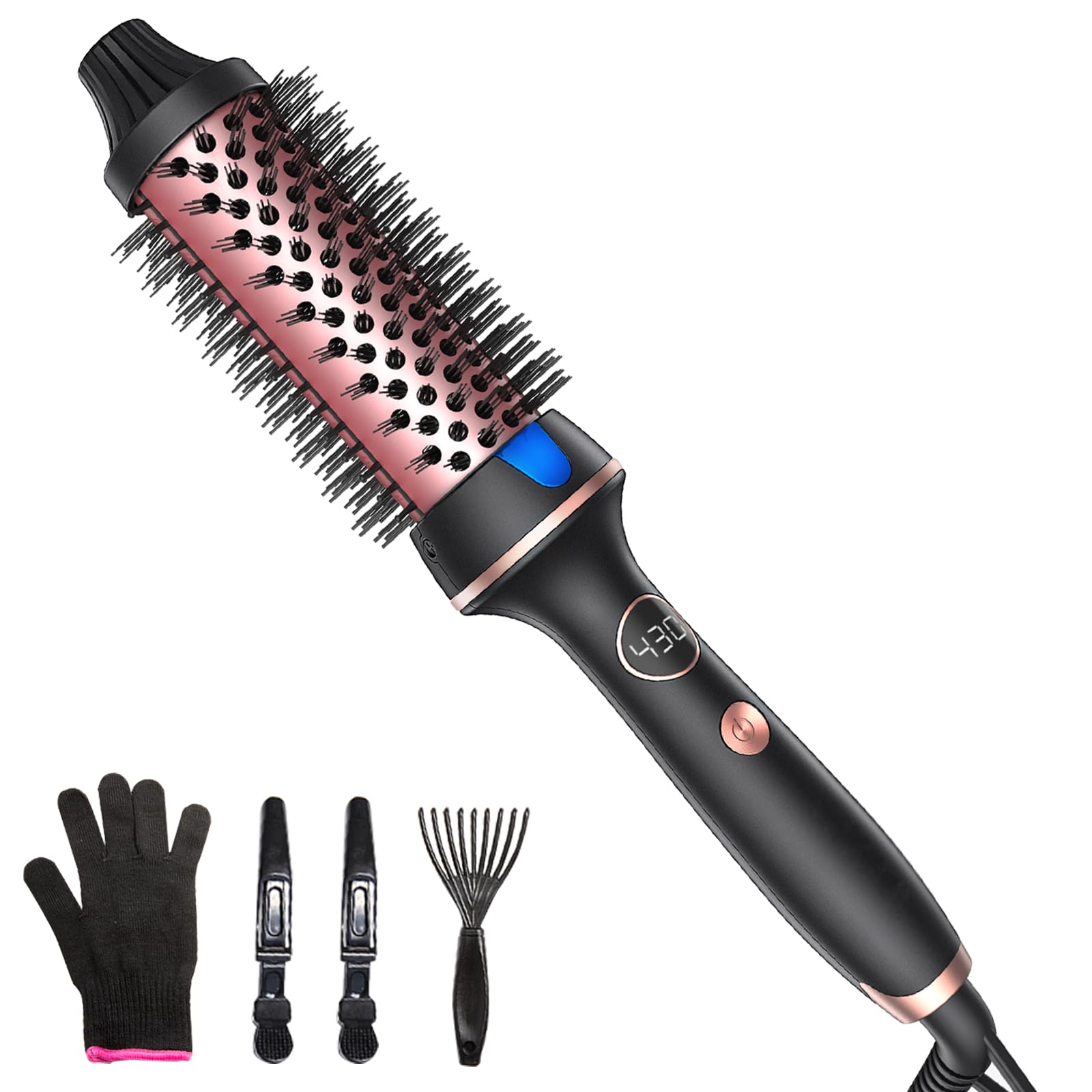 Thermal Brush for Blowout Look,Heated Round Brush for Loose Curl,Blush Gold