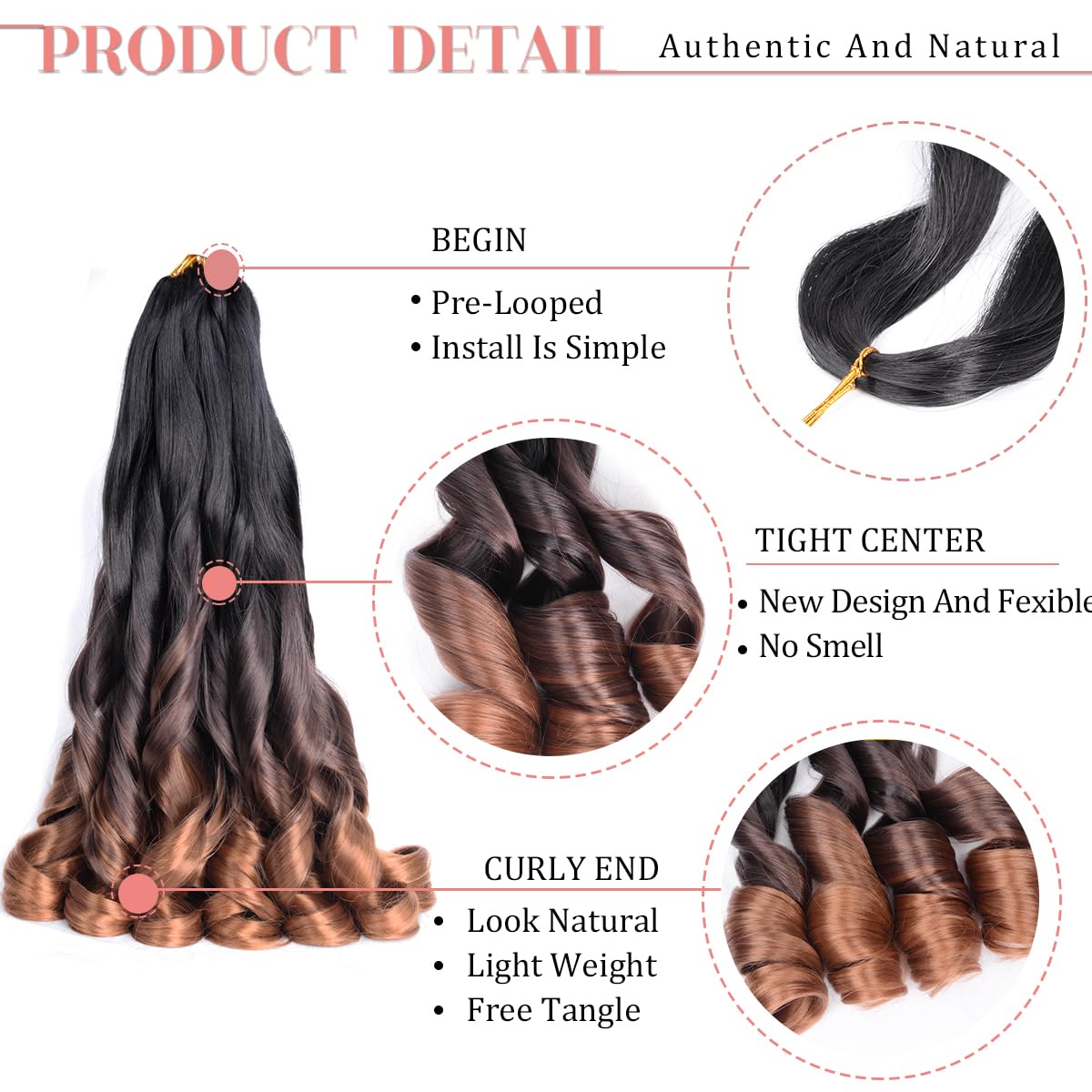 French Curl Braiding Hair 16 Inch Ombre Curly Braiding Hair Pre Stretched C16 75G/Pack 8 Packs Synthetic Soft Braiding Hair Curl