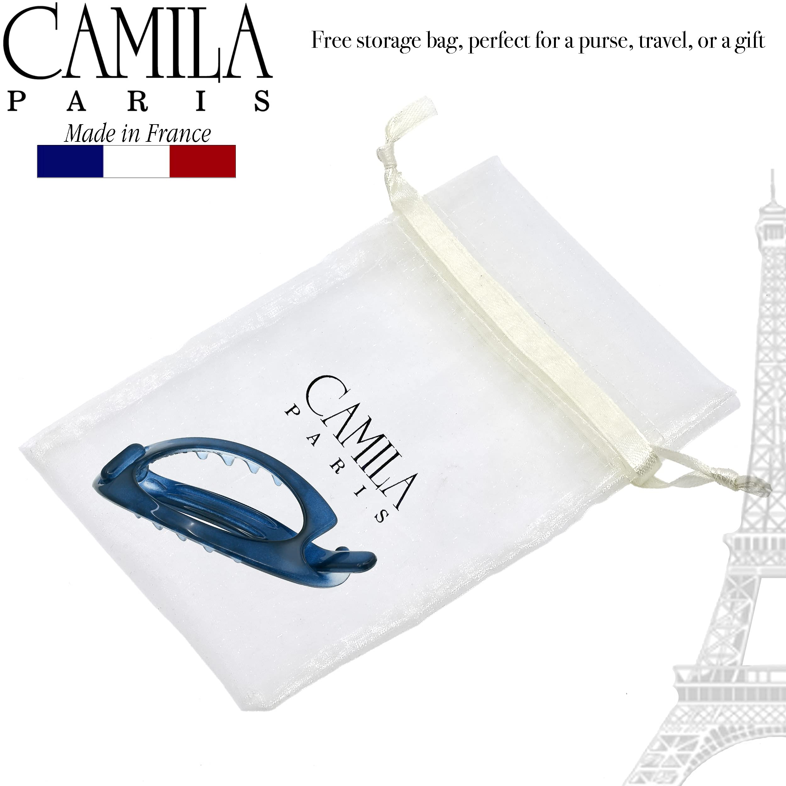 Camila Paris Cp3116 French Hair Barrette Clip, Flexible Ponytail Holder No Metal Parts, Strong Hold Grip Hair Clips For Women, N