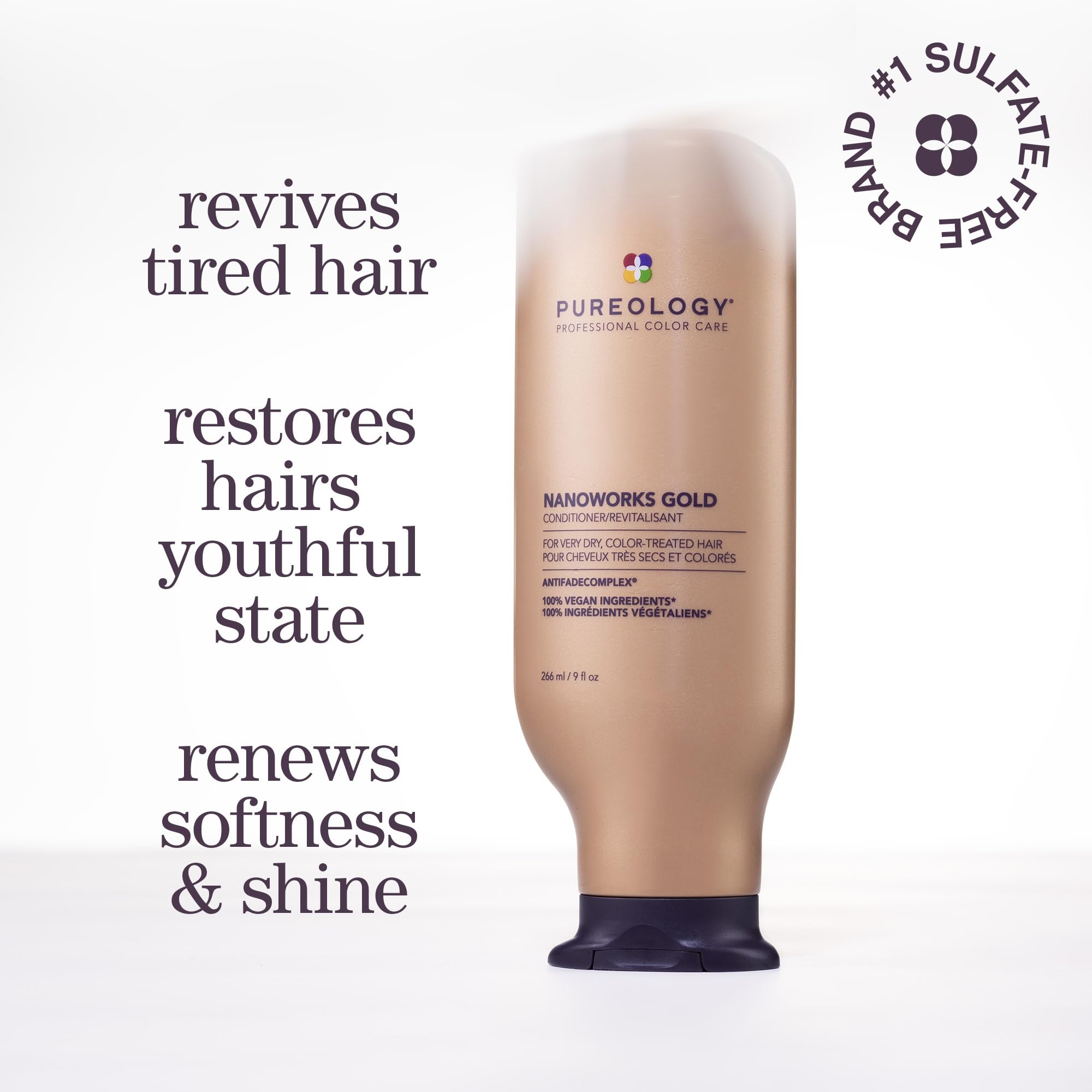 Pureology Nanoworks Gold Conditioner | For Very Dry, Color-Treated Hair | Restores & Strengthens Hair | Sulfate-Free | Vegan | U