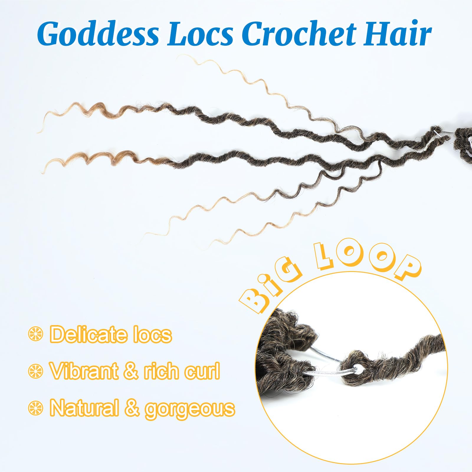 Forevery Goddess Locs Crochet Hair 22 Inch Faux Locs Crochet Hair 6 Packs Pre Looped Crochet Hair For Black Women,Crochet Boho L