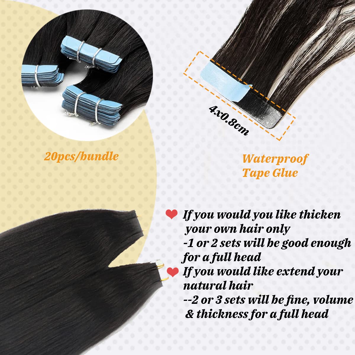Yaki Straight Tape In Hair Extensions Human Hair 22Inch Burmese Hair Yaki Tape Ins For Black Women Seamless Skin Weft Yaki Strai