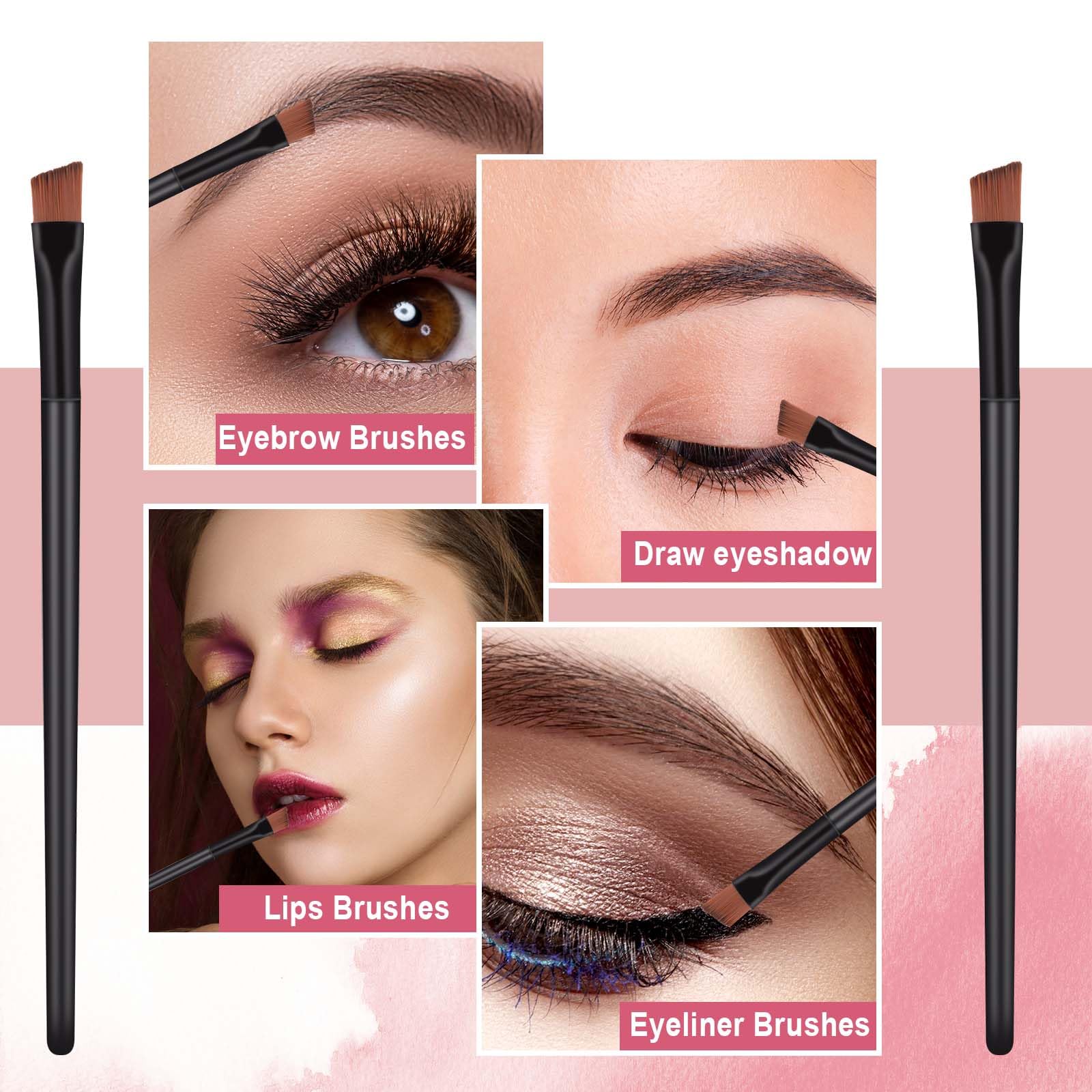 50 Pieces Angled Eyebrow Brushes Eyebrow Tint Brush Flat Tapered Eyebrow Concealer Brush Eye Shadow Applicator Sticks Disposable