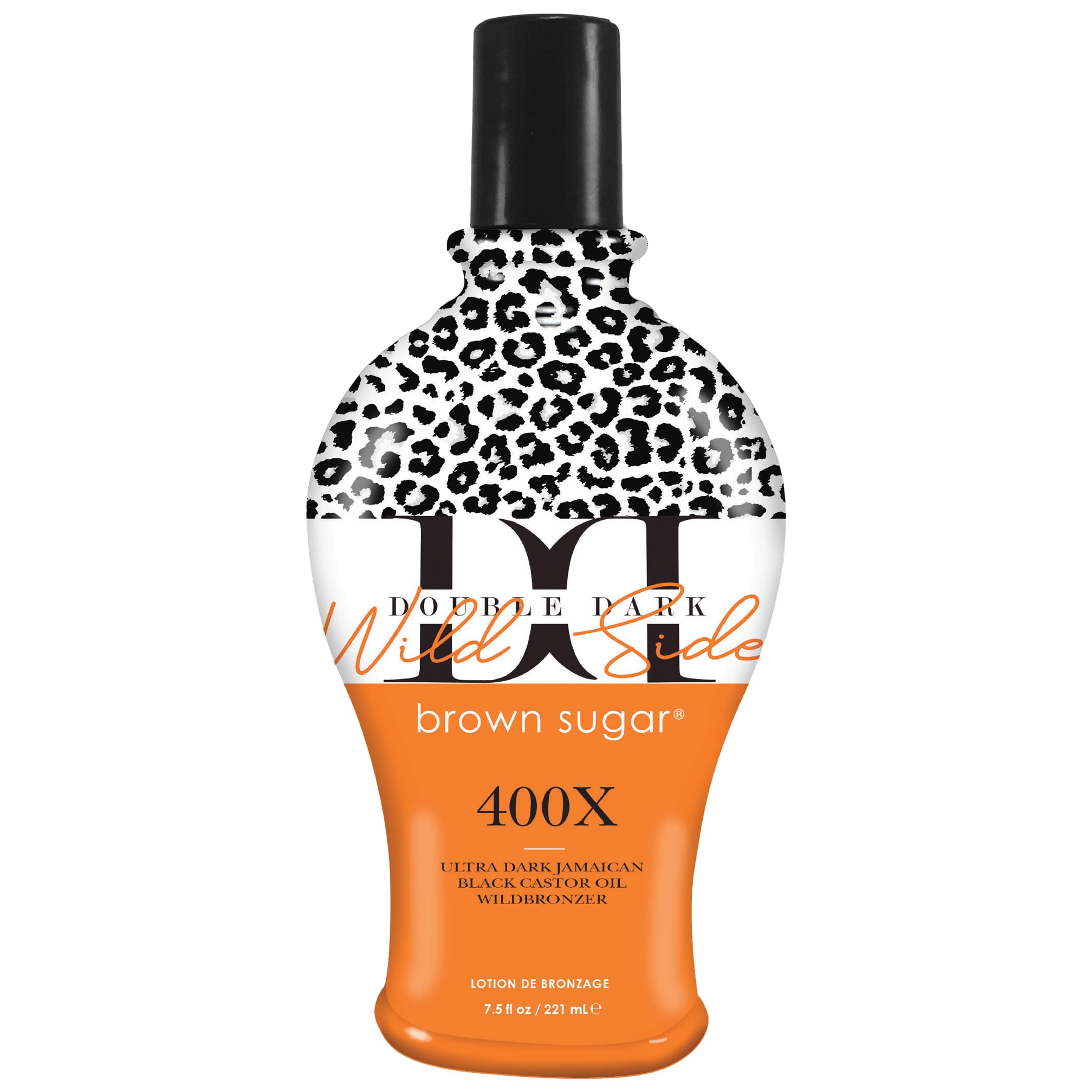 Brown Sugar Double Dark Wild Side Tanning Lotion, 400X Ultra Dark Jamaican Black Castor Oil Wildbronzer with Double Carrot Oil, 