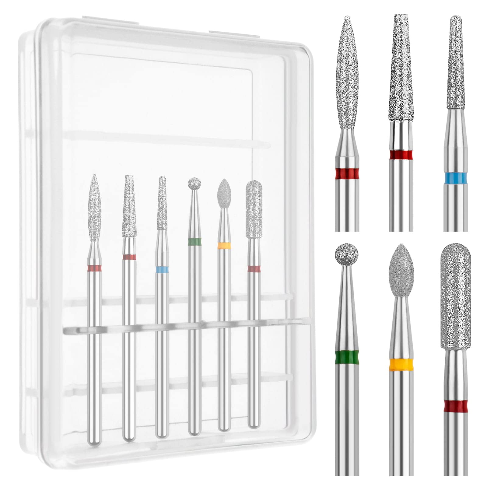 Rolybag Nail Drill Bits Cuticle Drill Bit for Nail Set 3/32 Diamond Drill Bit for Nail Professional Cuticle Clean Nail Drill Bit