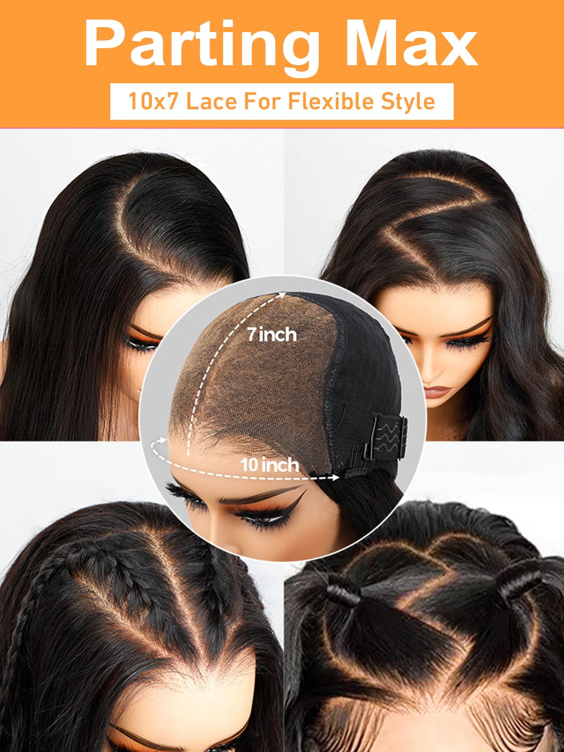 Domiso Max Part 10X7 M-Cap Kinky Straight Glueless Wigs Human Hair Pre Plucked Pre Cut Wear And Go Glueless Wig Hd Lace Front Wi
