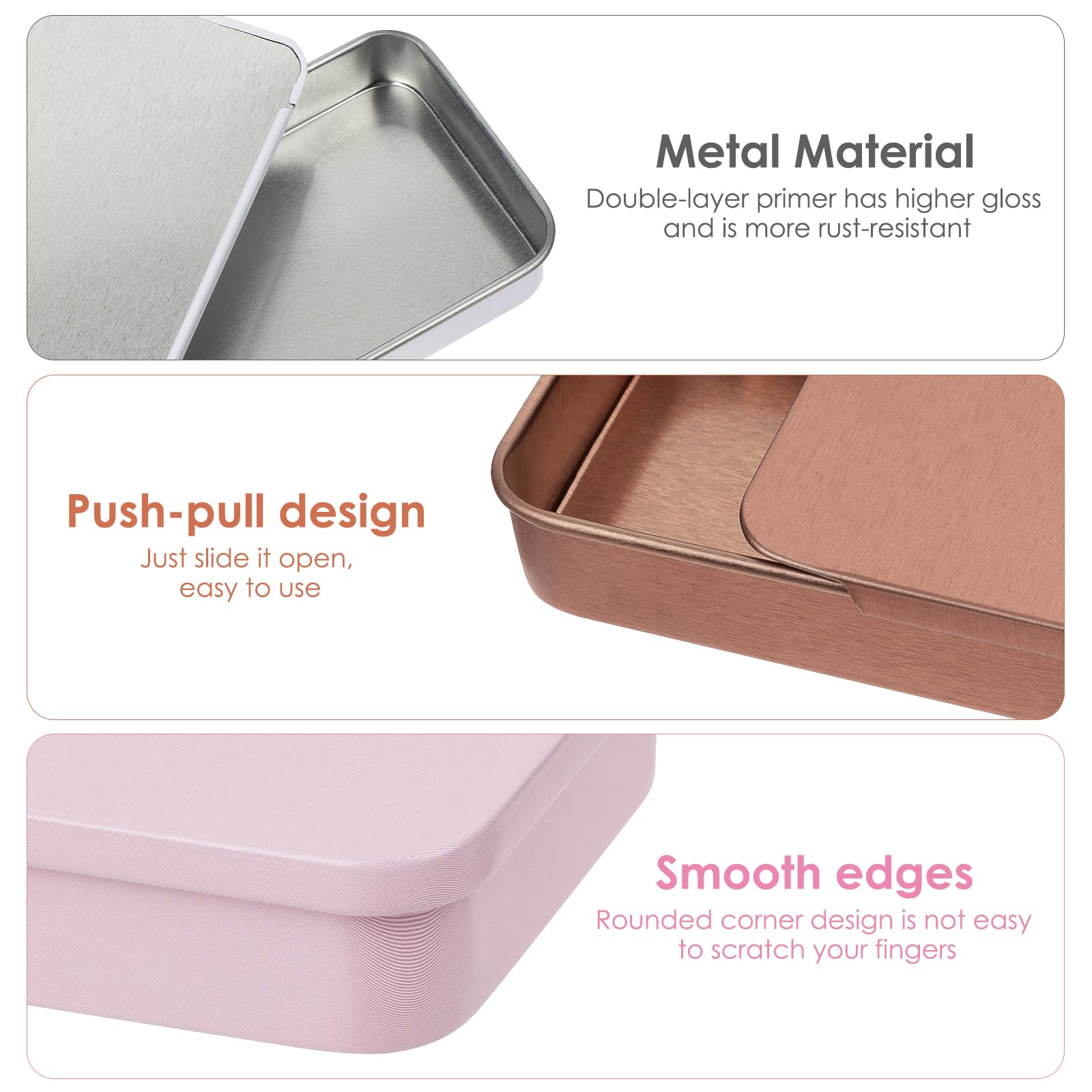 Adorila 6 Pack Glide Dental Floss Case, Portable Metal Dental Pick Dispenser, Refillable Travel Floss Pick Organizer Case for fo