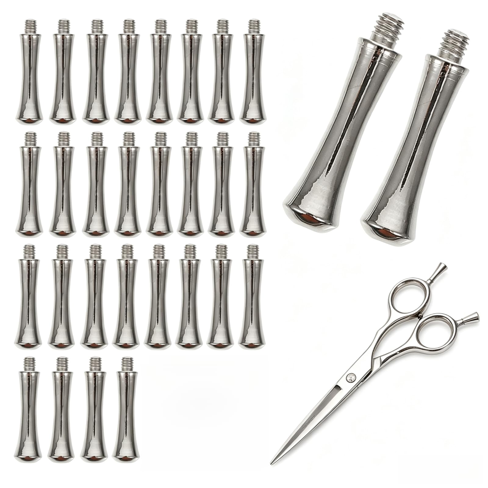 Didiseaon 30 PCS Stainless Steel Scissor Finger Rest Metal Tail Nail Replacement for Pet Grooming Shear Accessory Puppy Hair Tri