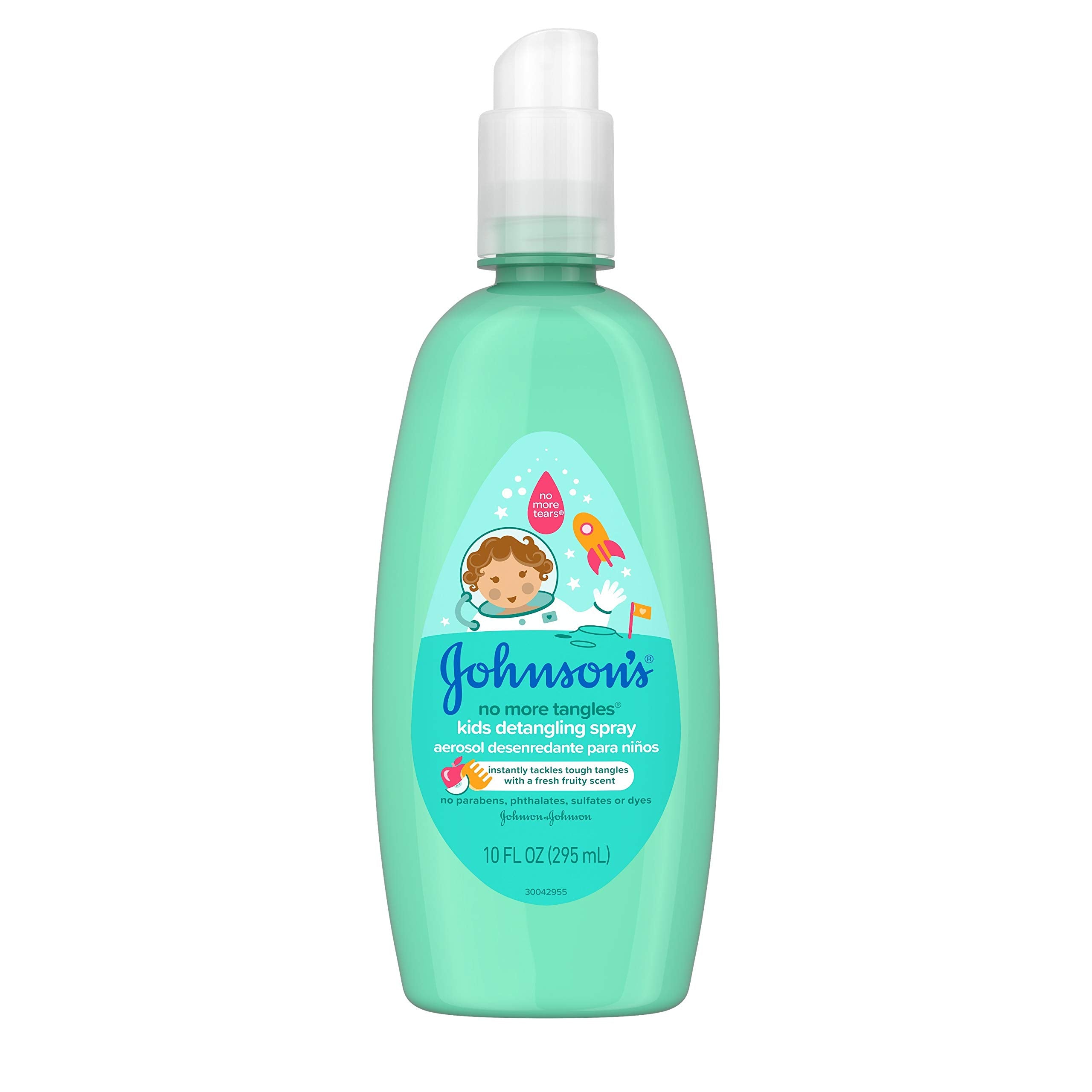 Johnsons No More Tangles Toddler & Kids Detangling Spray, Hypoallergenic & Paraben-Free, No More Tears Formula For Wet or Dry H