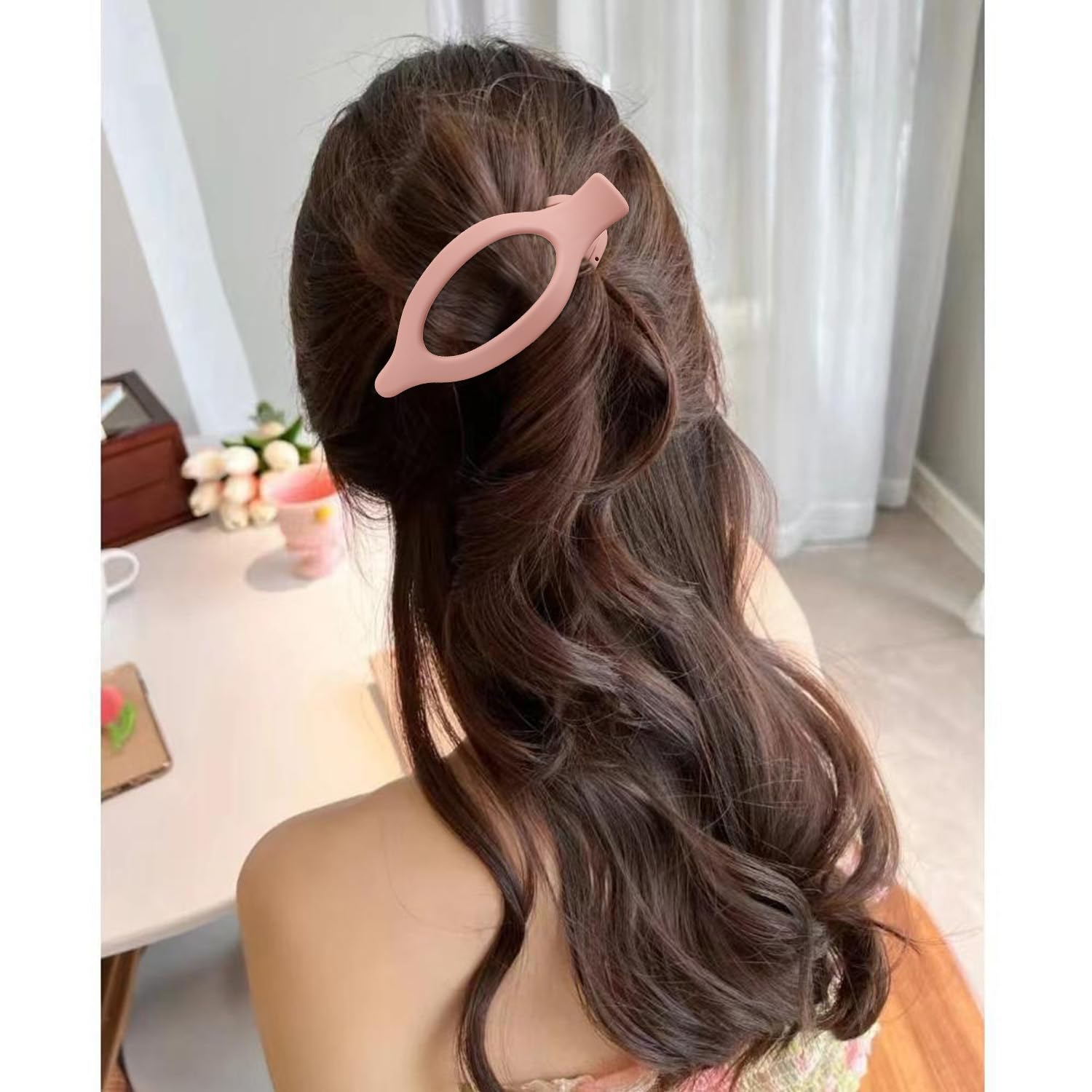Atoden Flat Hair Clips For Women Lay Flat Hair Claw Clips For Thin Thick Hair 4Pcs French Concord Hair Clips Large Hair Clips Ma