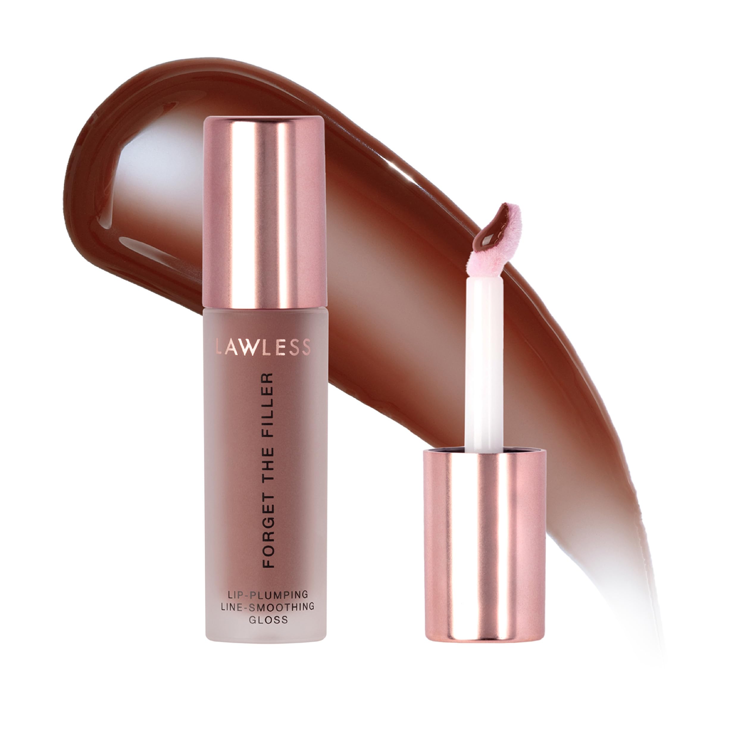 LAWLESS Forget the Filler Lip Plumping Line Smoothing Gloss - Maple Sugar - Premium Volumizing Lip Gloss with Natural Ingredient