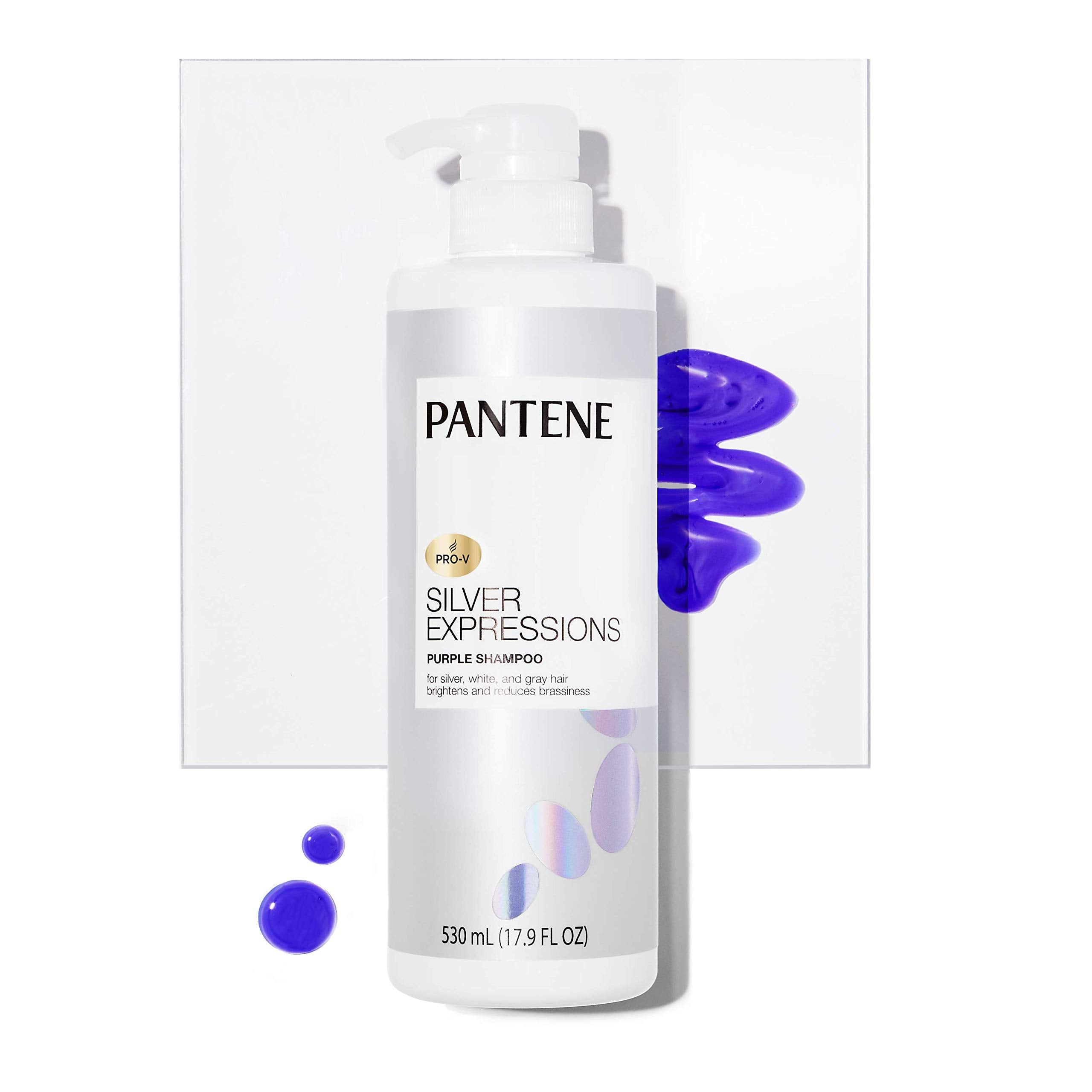 Pantene Silver Expressions, Purple Shampoo And Hair Toner, Pro-V For Grey And Color Treated Hair, Lotus Flowers, 17.9 Fl Oz