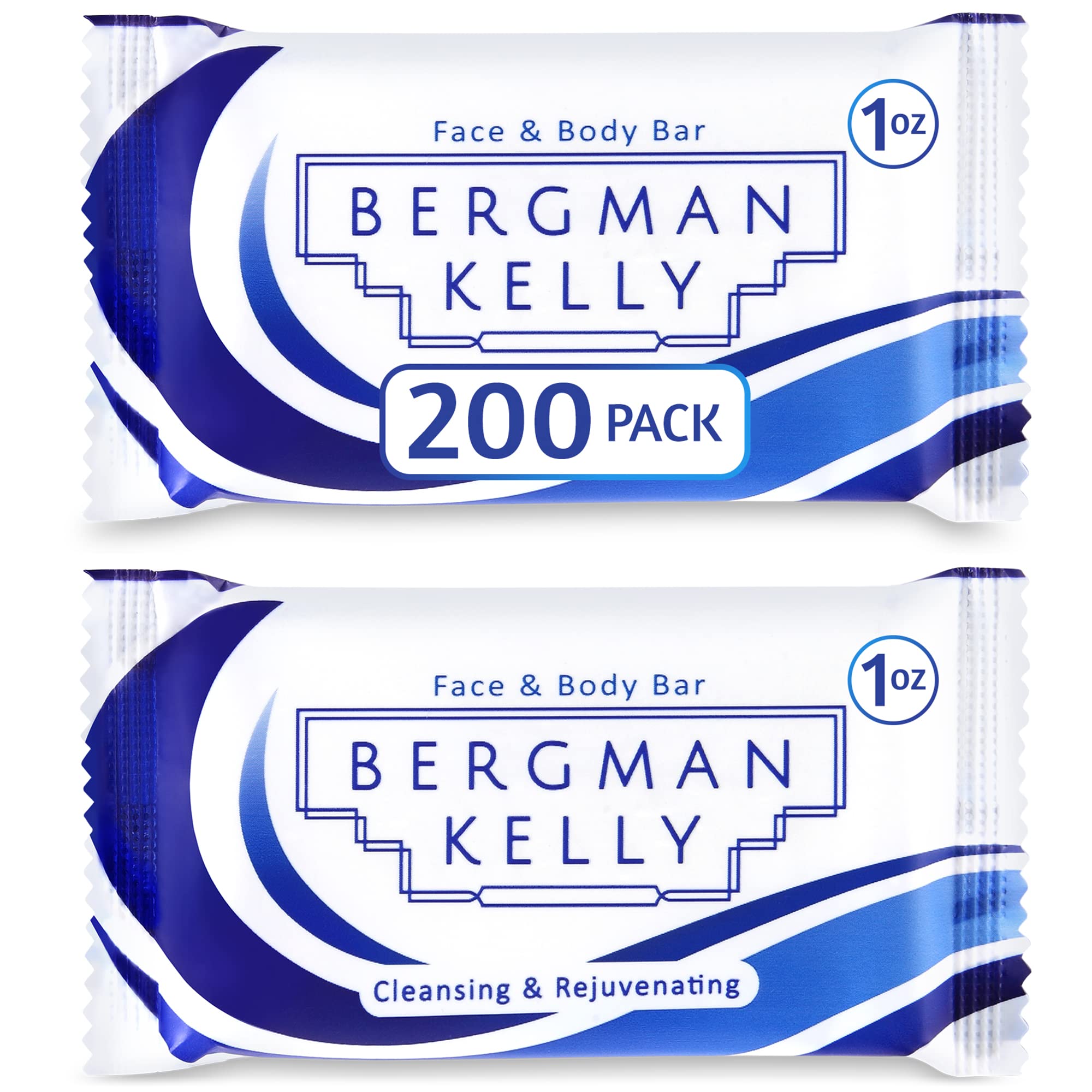 Bergman Kelly - Hotel Soap Bars - White Tea, 1 Oz, 200 Pk - Travel Size Luxury Bulk Amenities Bar Soap - Mini Individually Wrapp